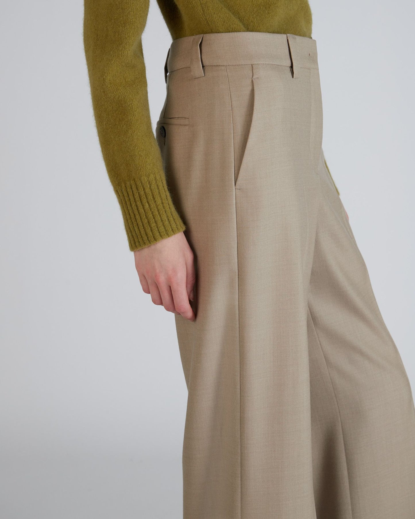 Regular fit trousers in stretch flannel