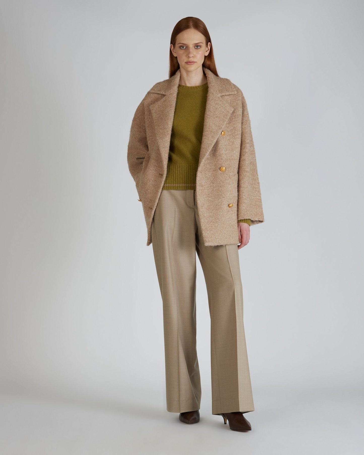 Regular fit trousers in stretch flannel