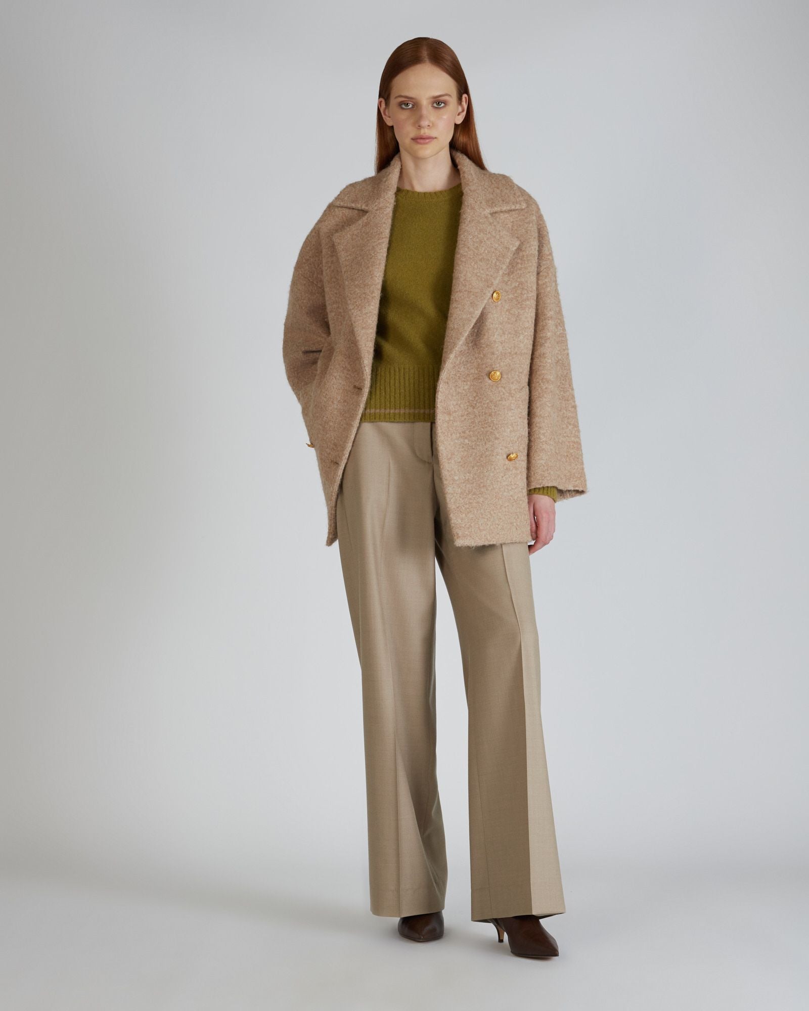 Regular fit trousers in stretch flannel