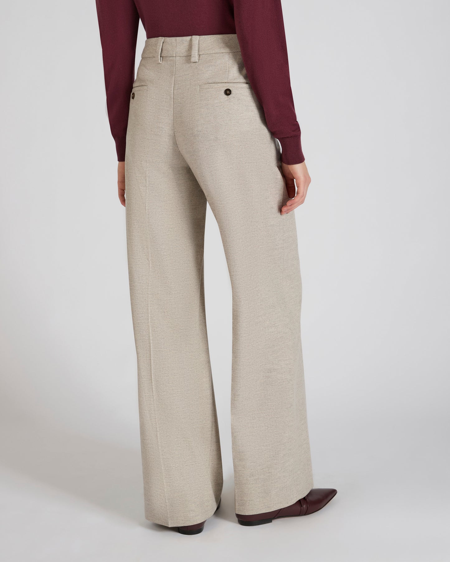 Regular fit trousers in stretch flannel