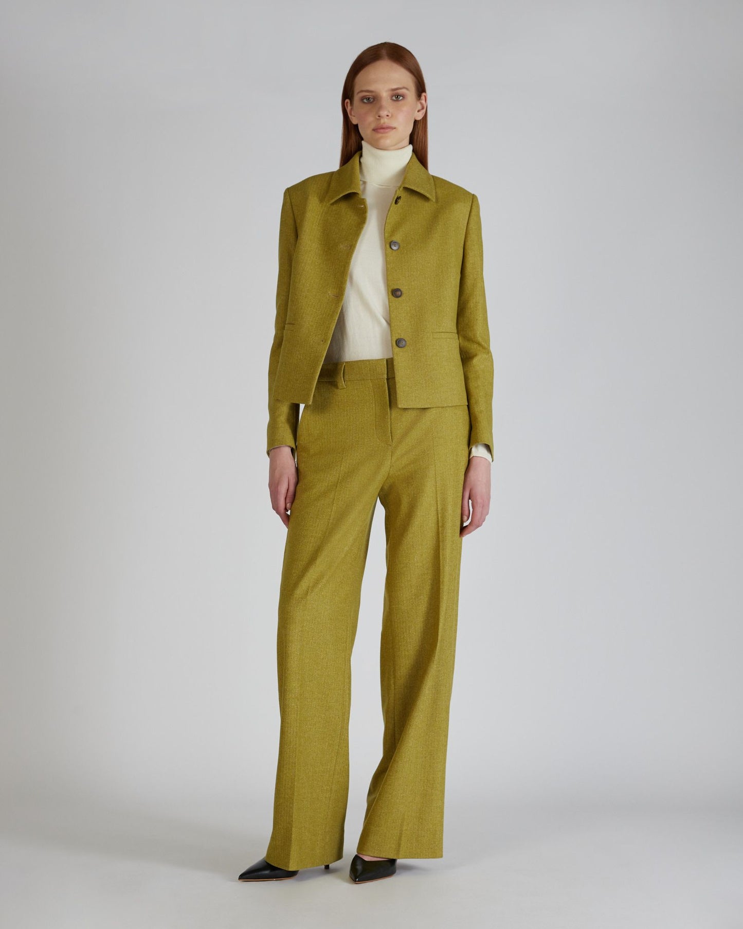 Regular fit trousers in stretch flannel