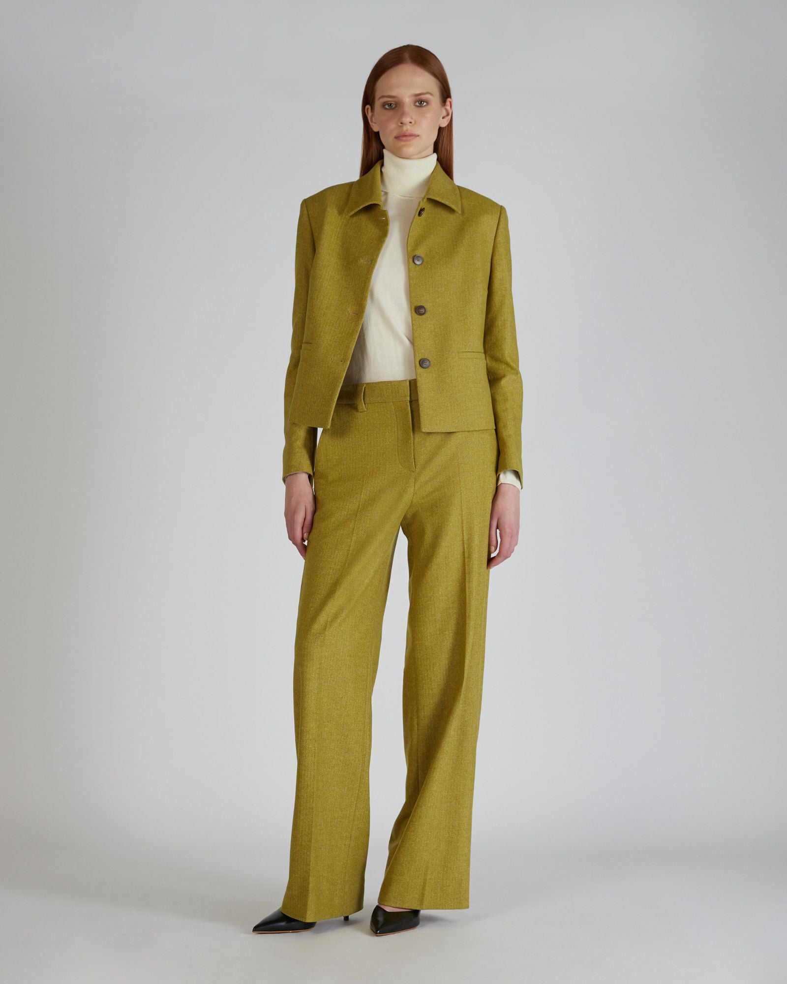 Regular fit trousers in stretch flannel