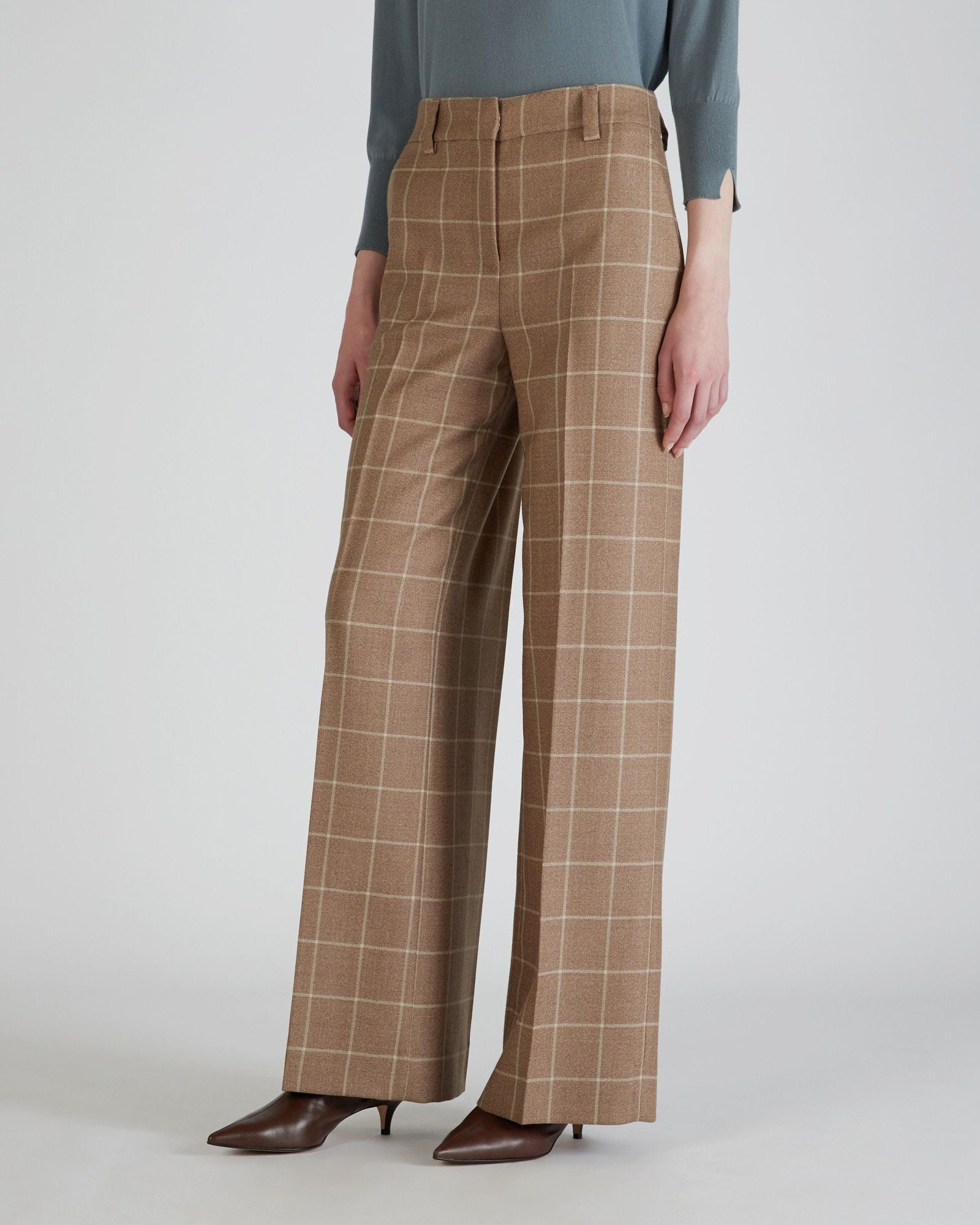 Regular fit flannel trousers