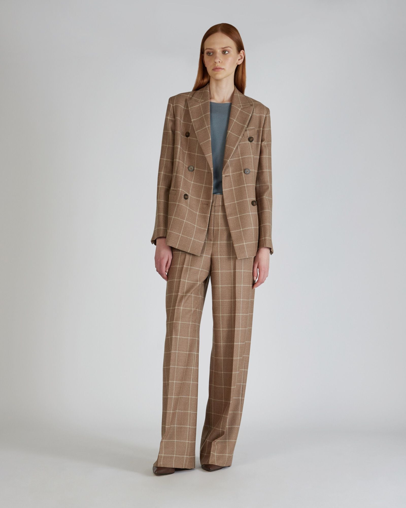 Regular fit flannel trousers