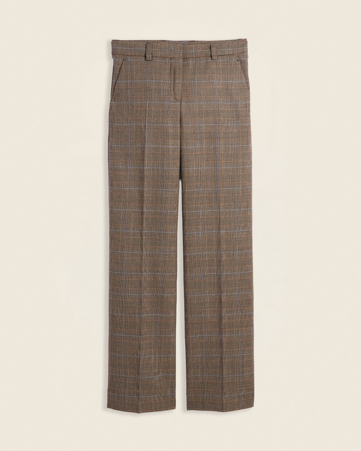 Pantalon ample en flanelle de laine Prince-de-Galles