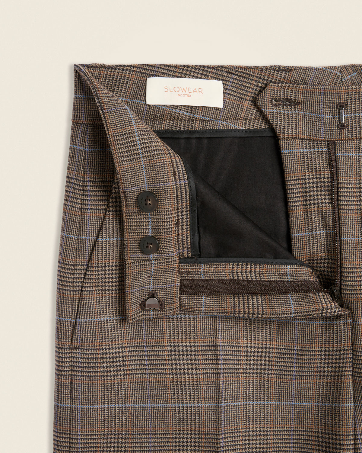 Pantalon ample en flanelle de laine Prince-de-Galles