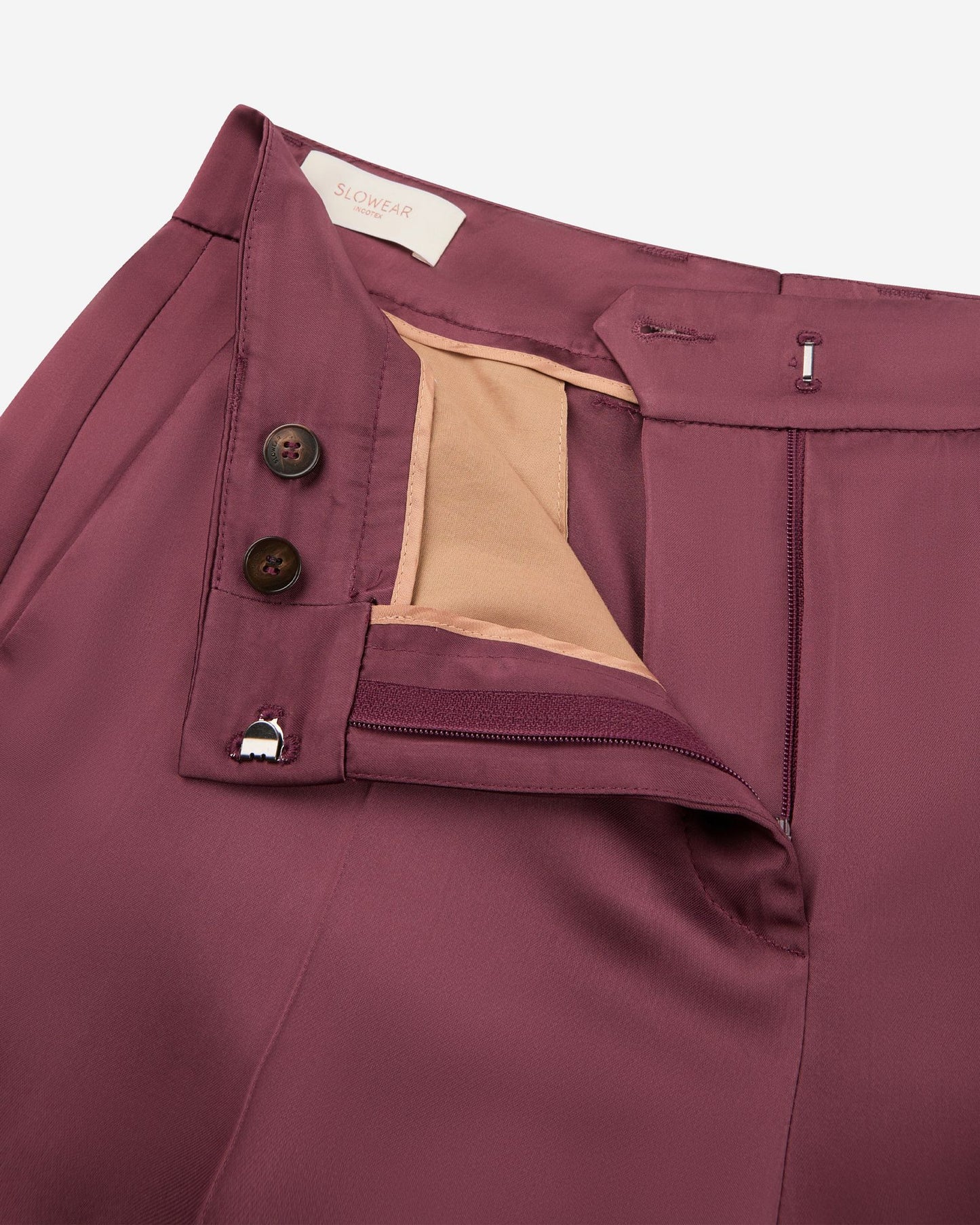 Incotex - Regular fit trousers in shiny satin - mauve