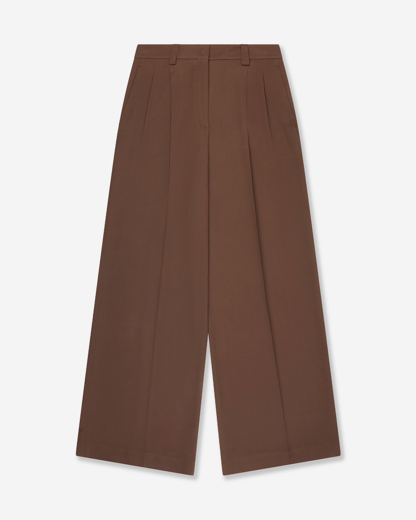 Wide fit trousers in silk-blend crêpe de chine