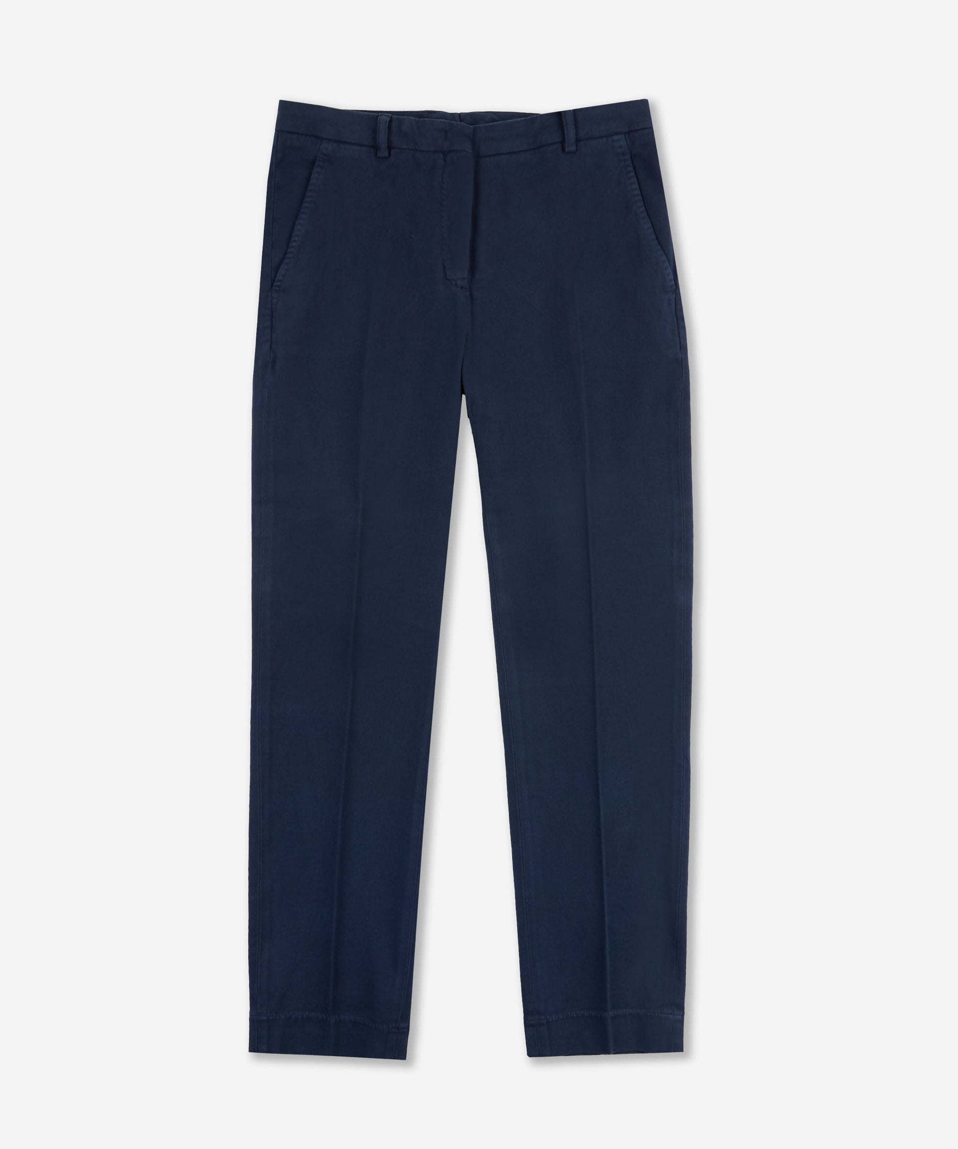 Slim fit cotton drill trousers