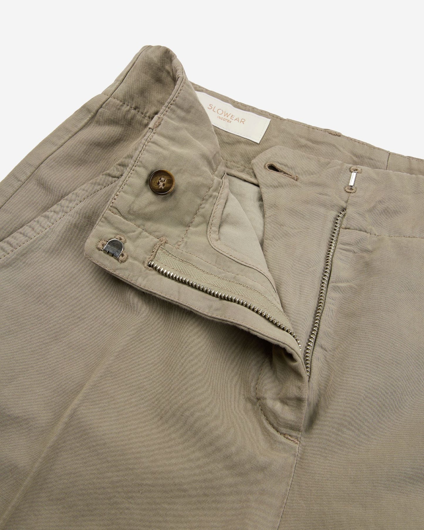 Incotex - Regular fit trousers in cotton and linen twill - sage