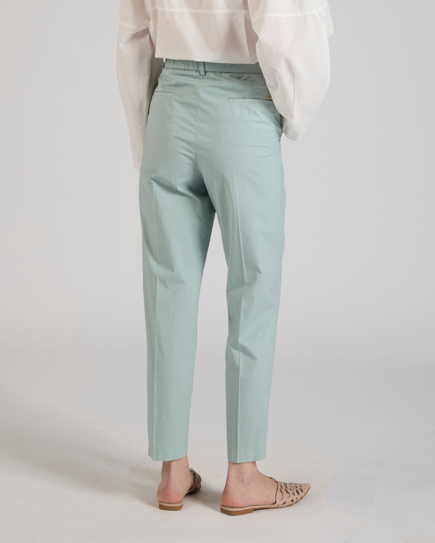Regular fit cotton poplin trousers