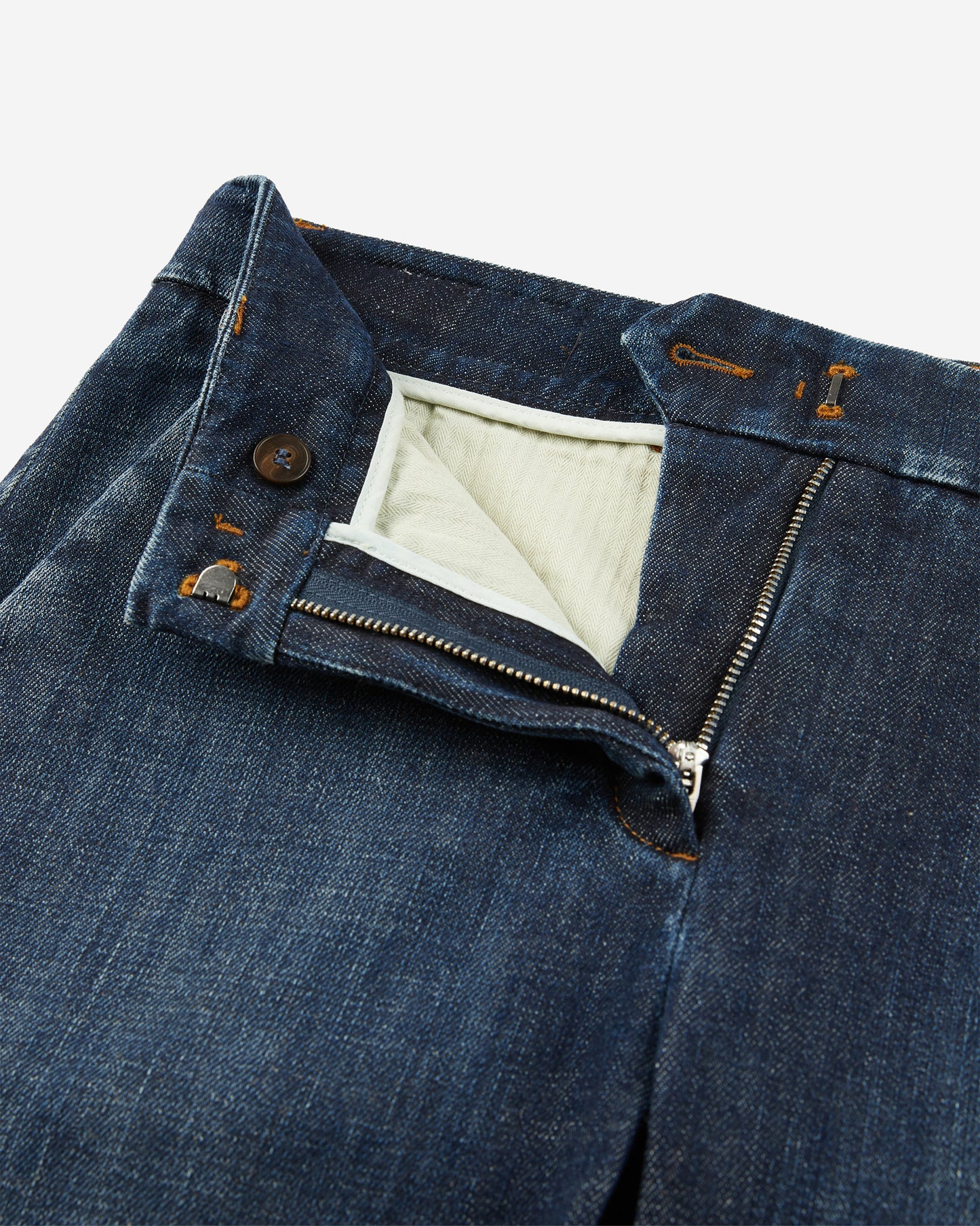 Stretch denim slim fit trousers