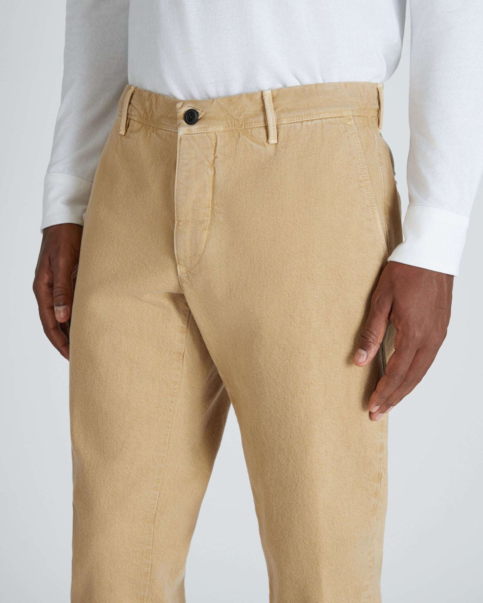 Slim fit cotton bull trousers