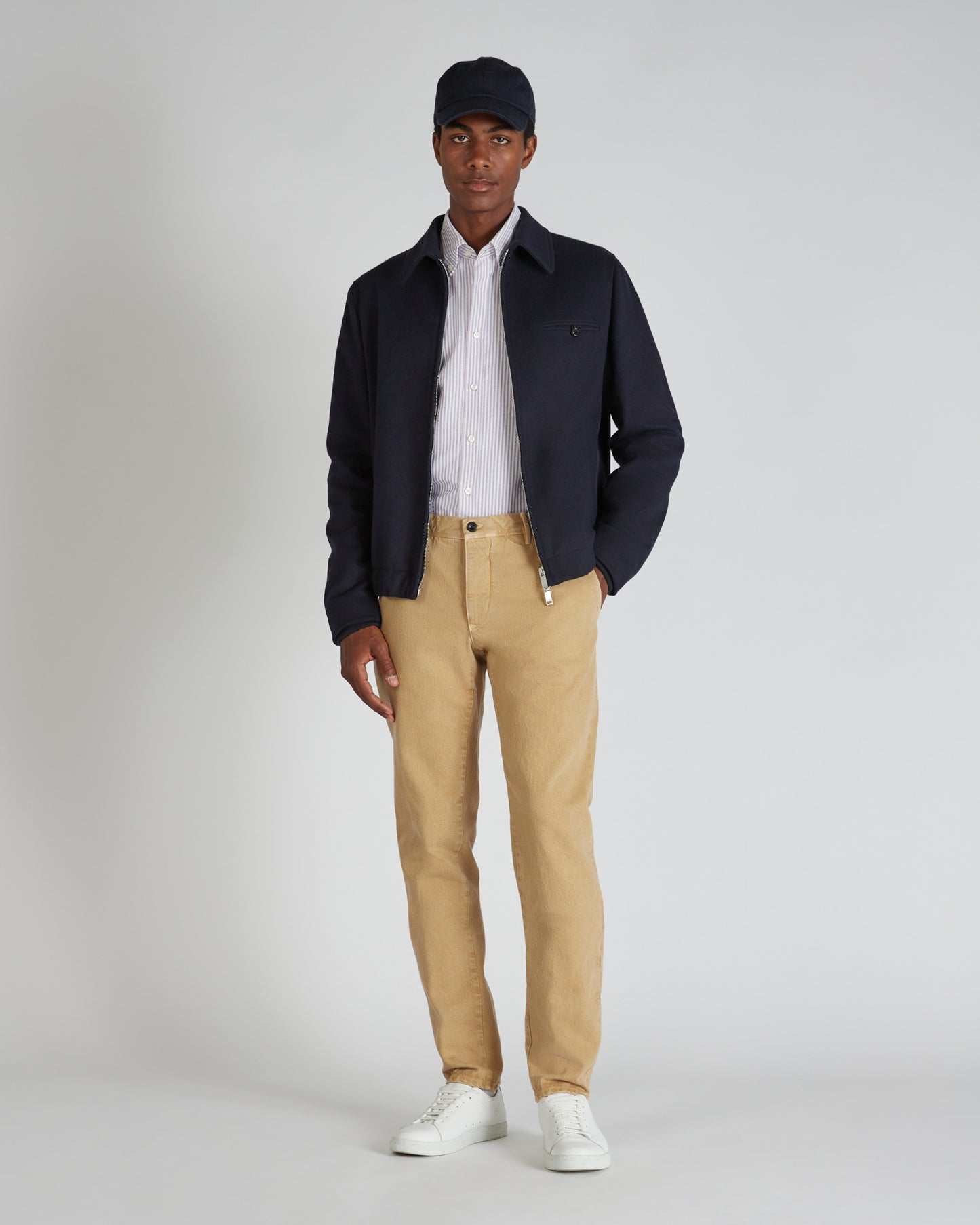 Slim fit cotton bull trousers