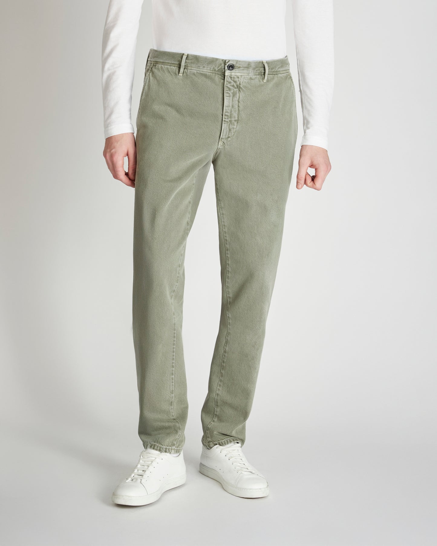 Slim fit cotton bull trousers
