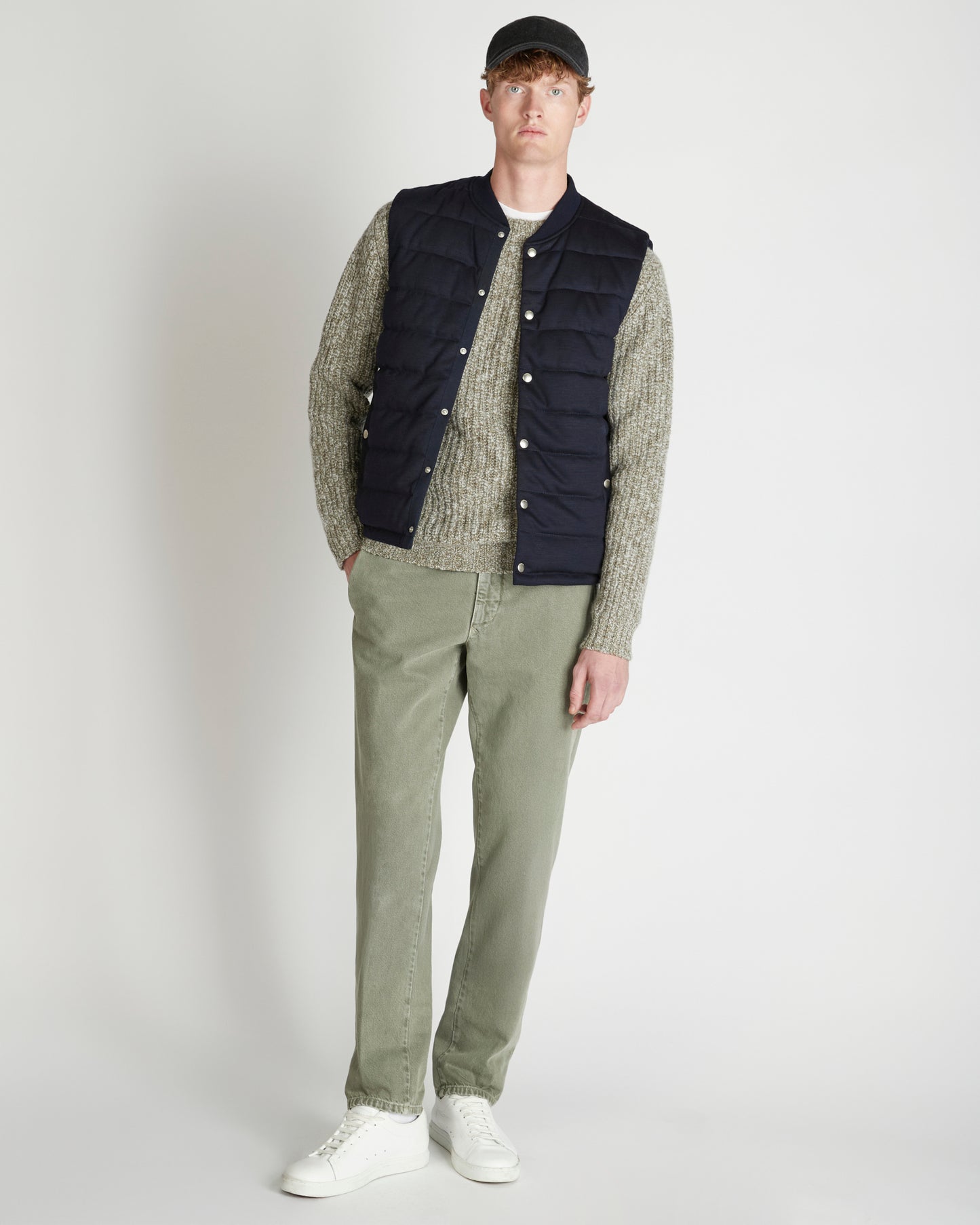 Slim fit cotton bull trousers