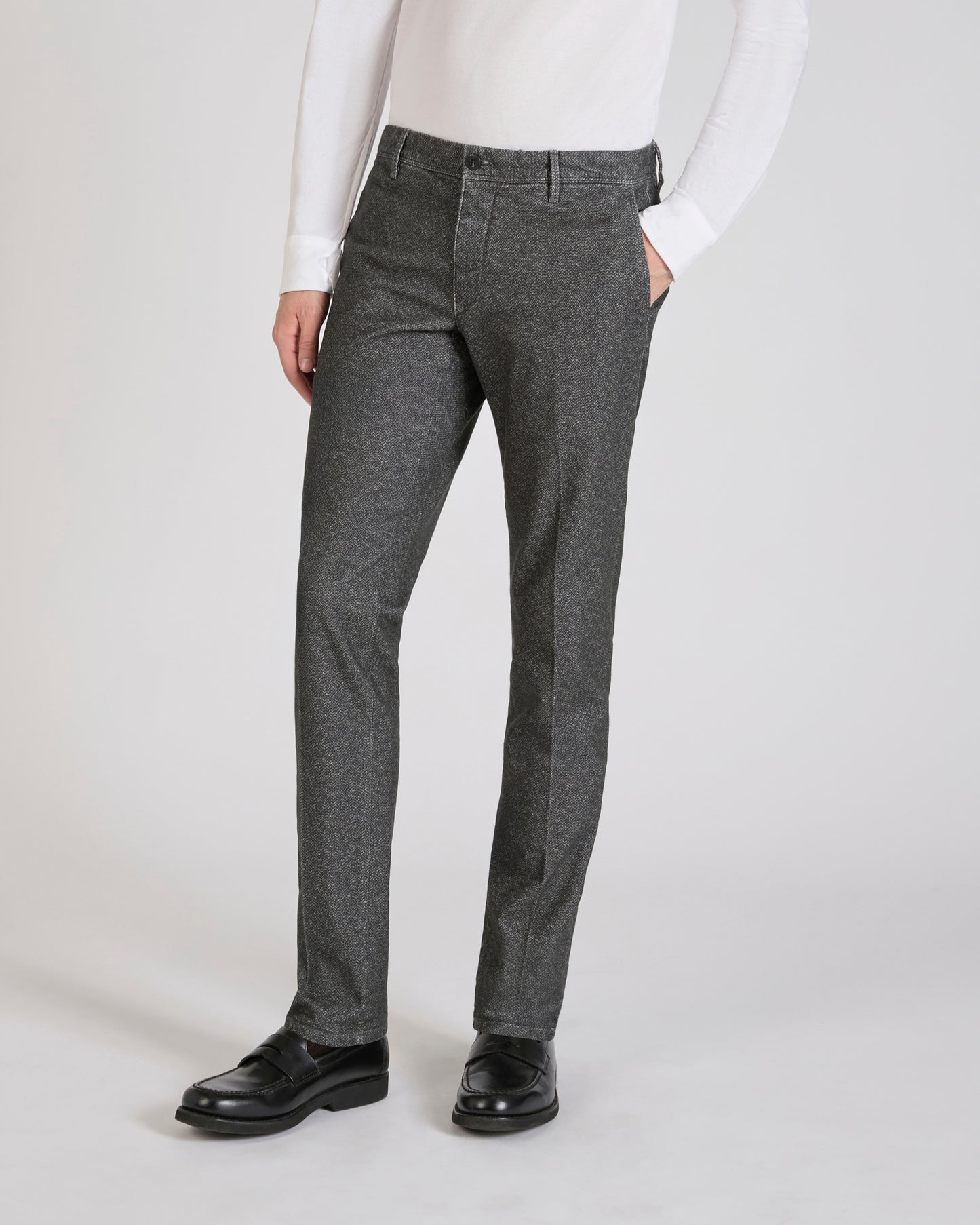 Slim fit cotton moleskin trousers