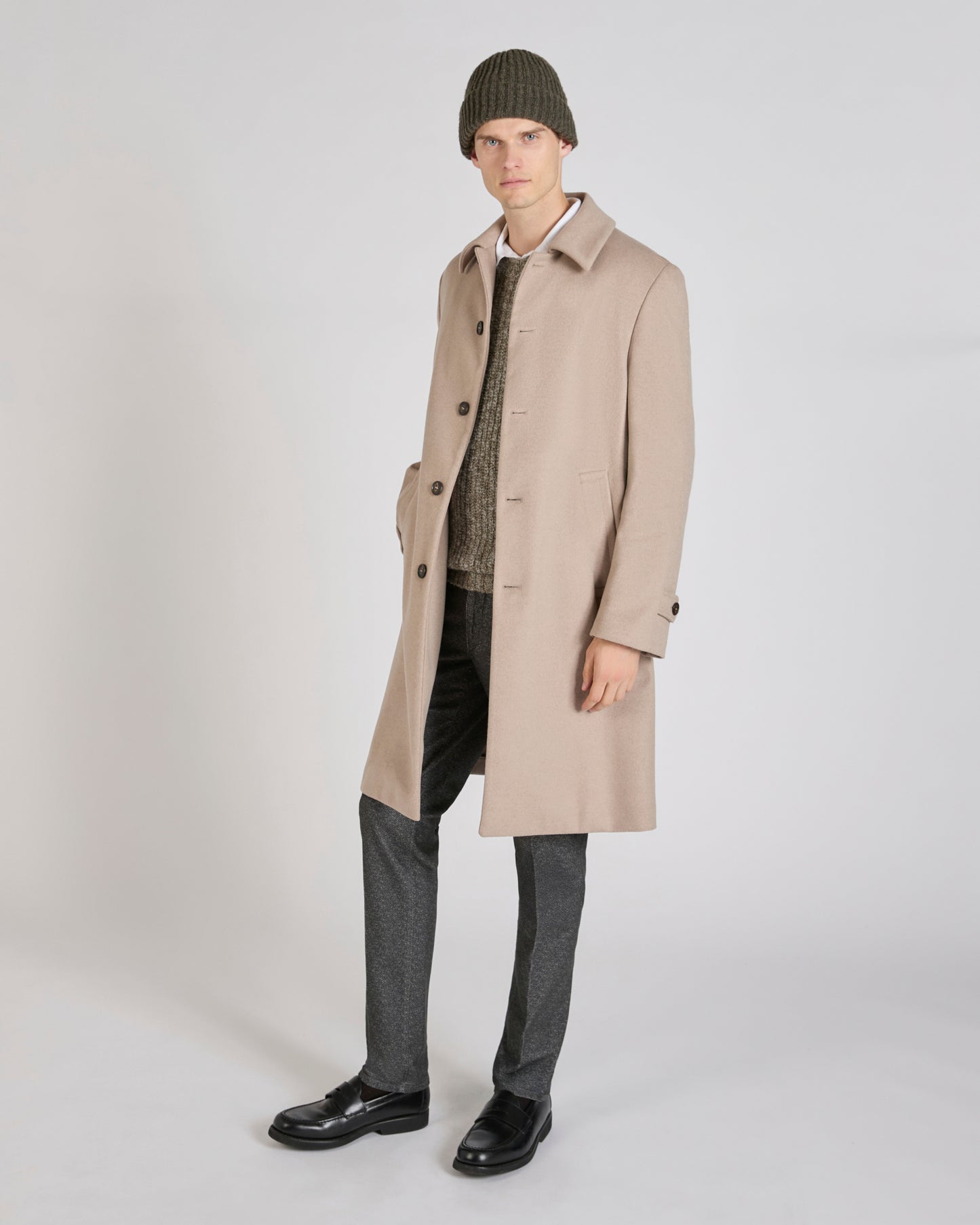 Slim fit cotton moleskin trousers