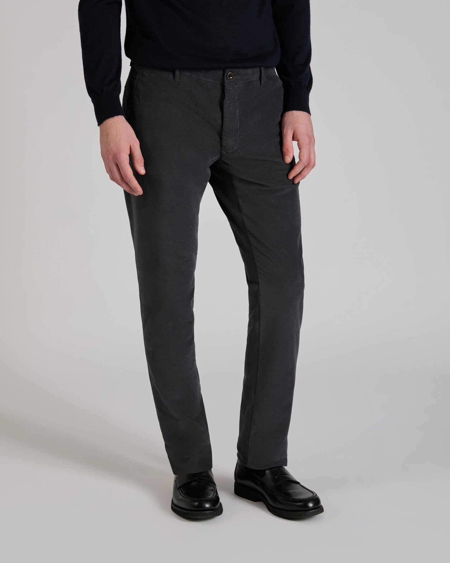 Slim-fit velvet trousers