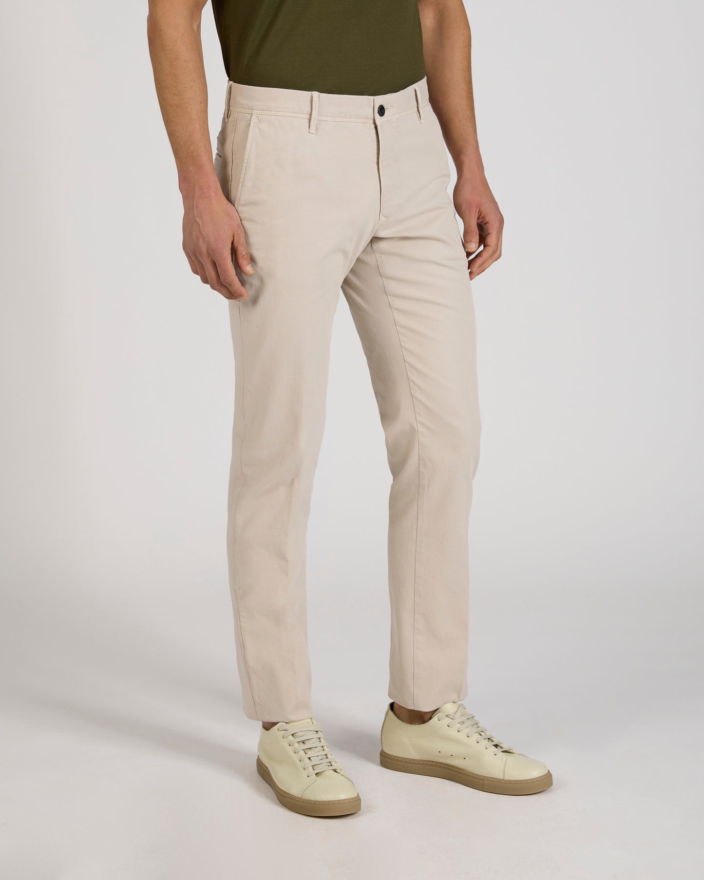 Slim fit stretch cotton trousers