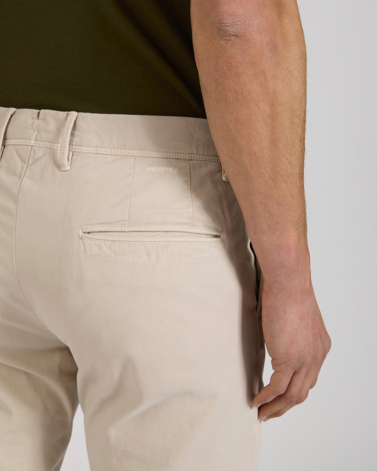 Slim fit stretch cotton trousers