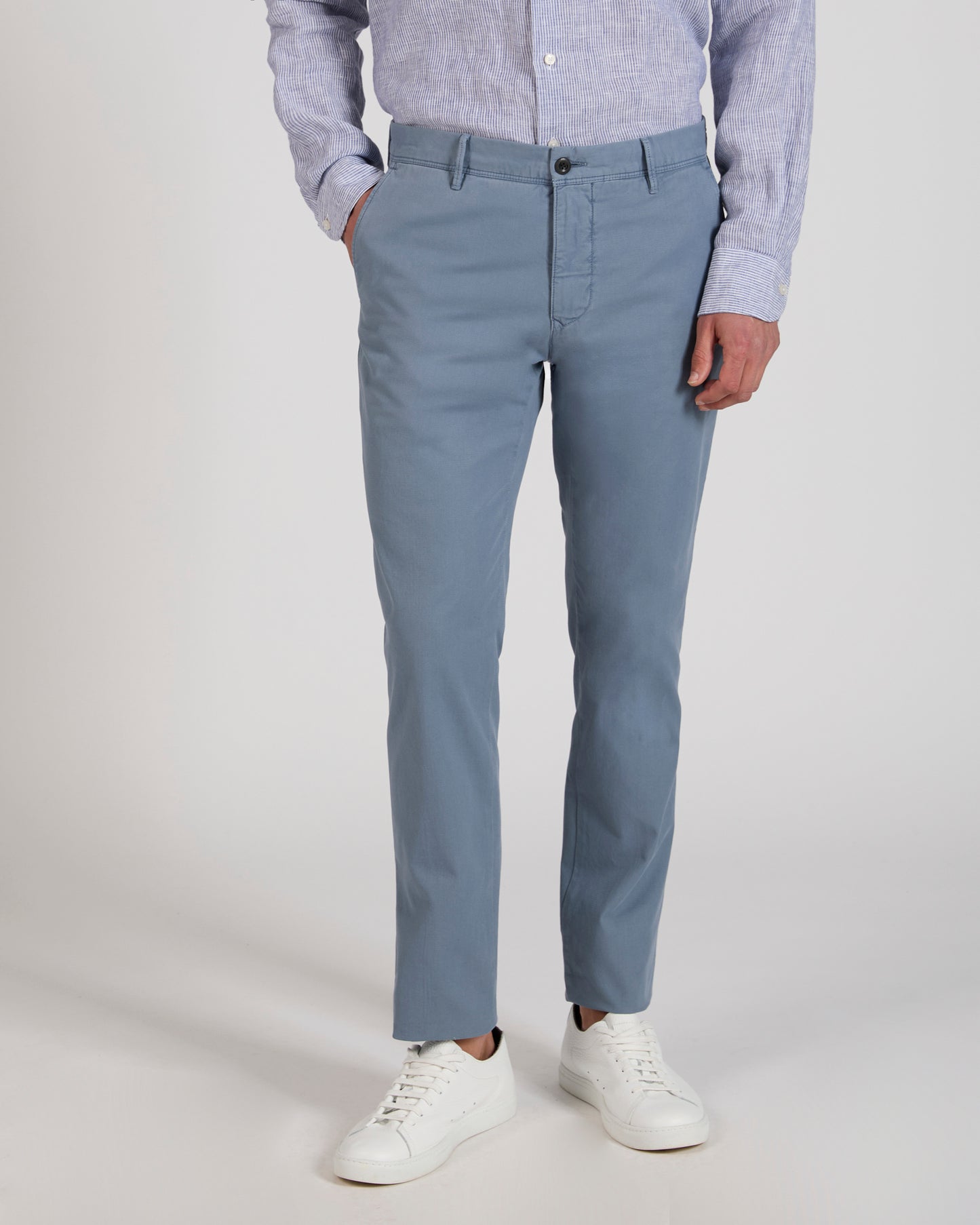 Slim fit stretch cotton trousers