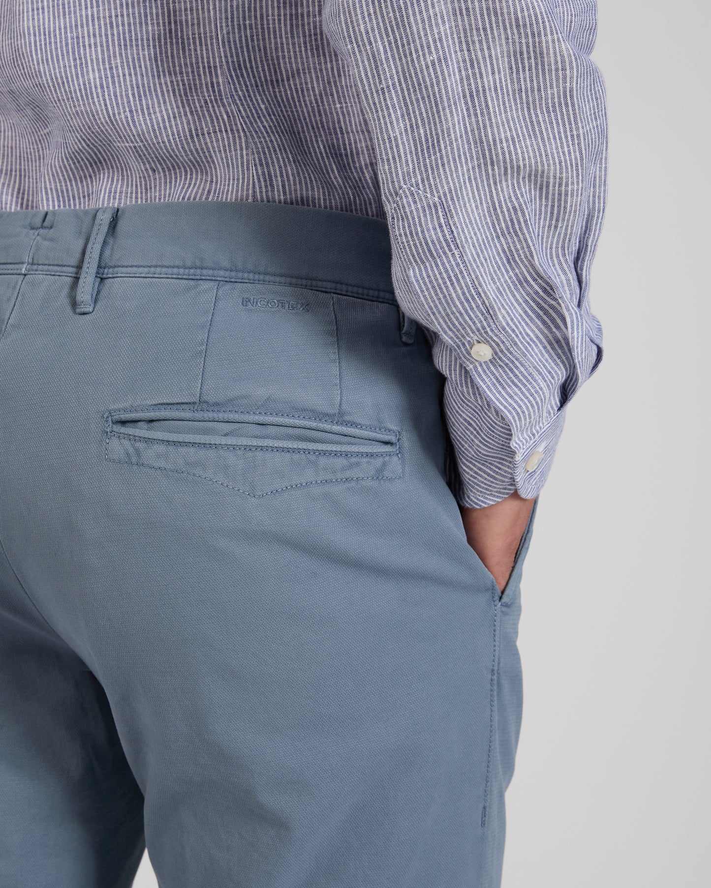 Slim fit stretch cotton trousers