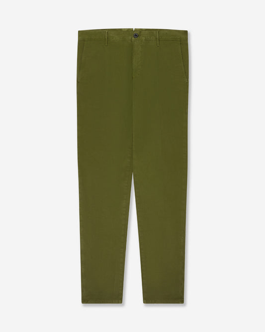 Slim fit organic cotton twill trousers