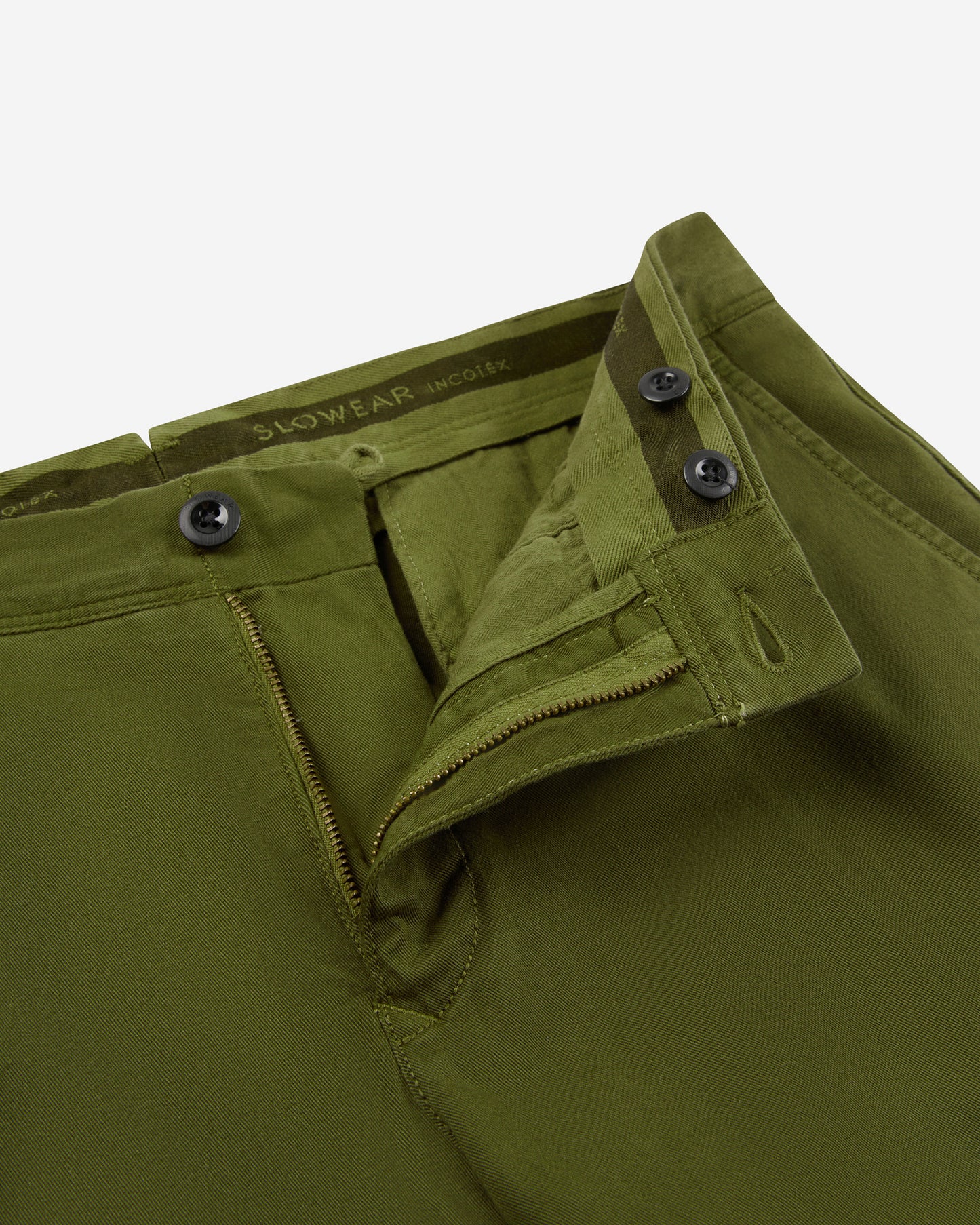 Slim fit organic cotton twill trousers