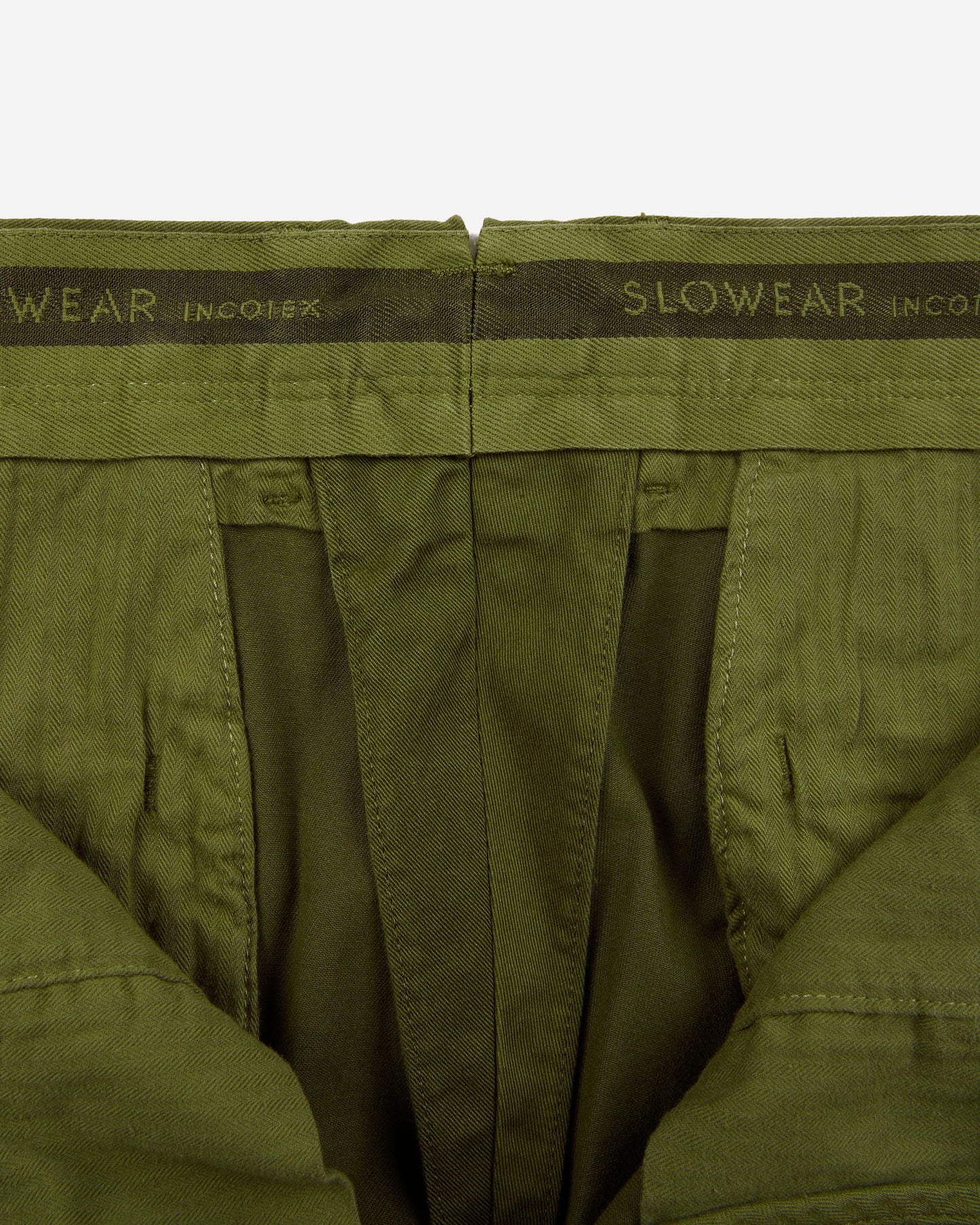 Slim fit organic cotton twill trousers