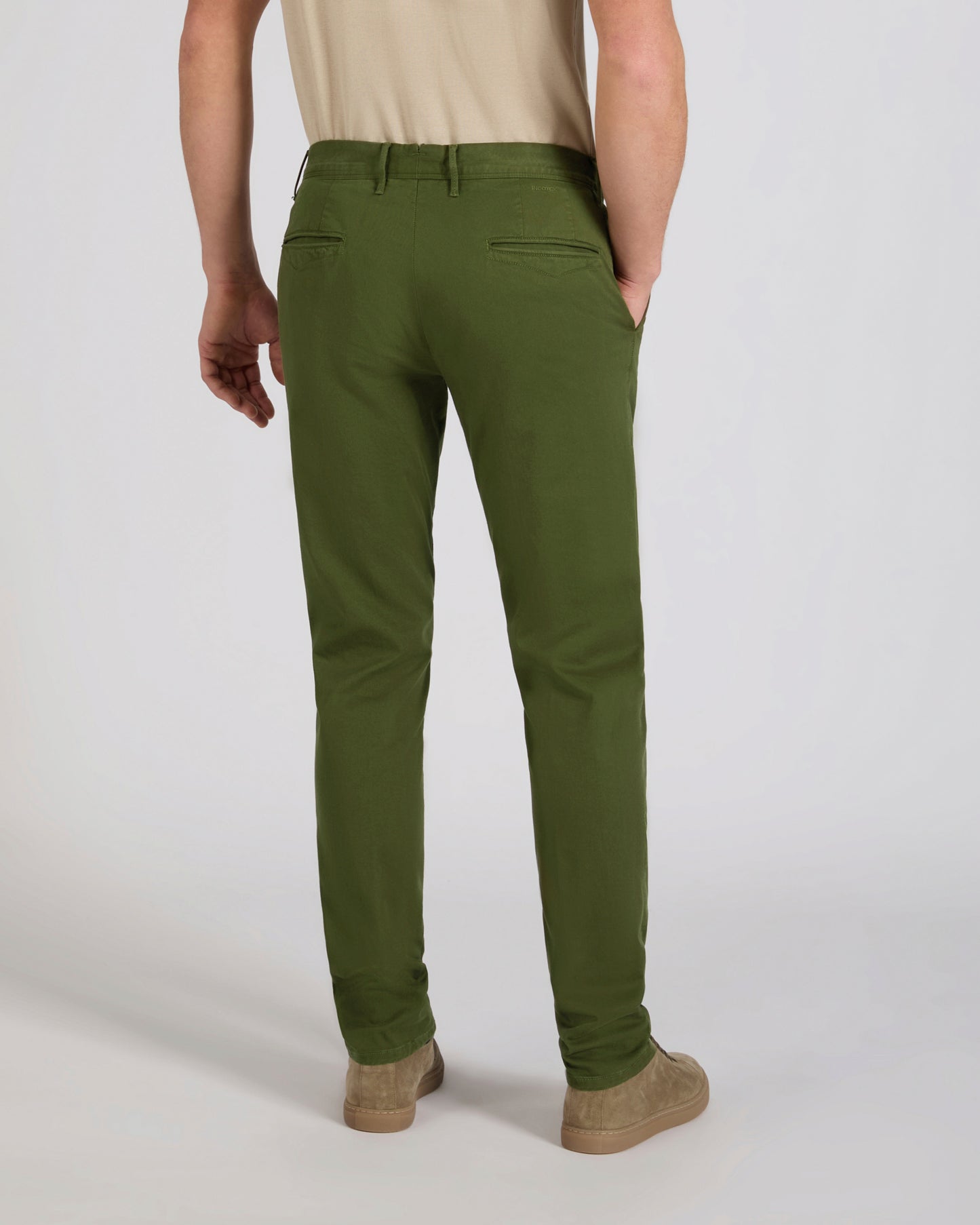 Slim fit organic cotton twill trousers