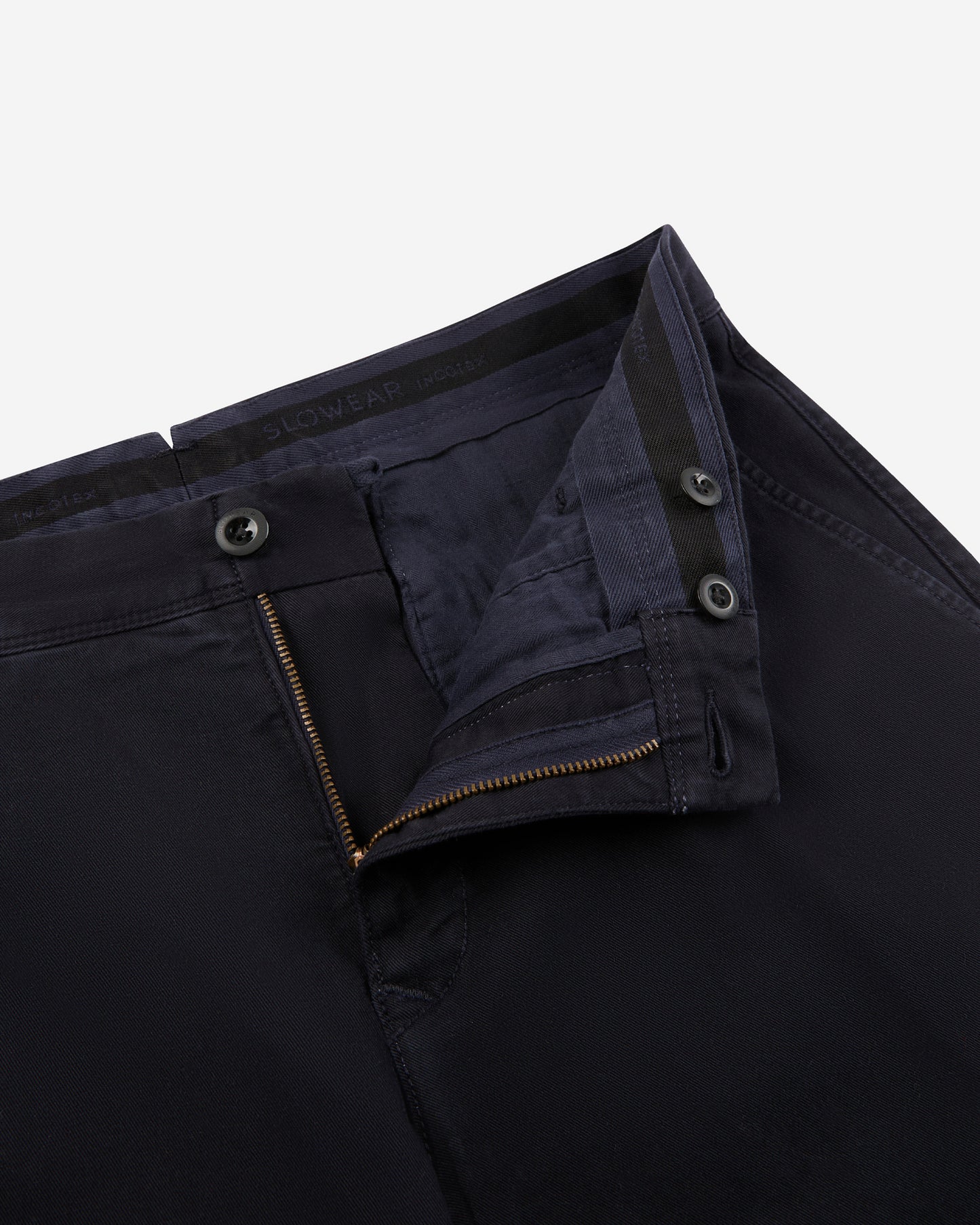 Slim fit organic cotton twill trousers