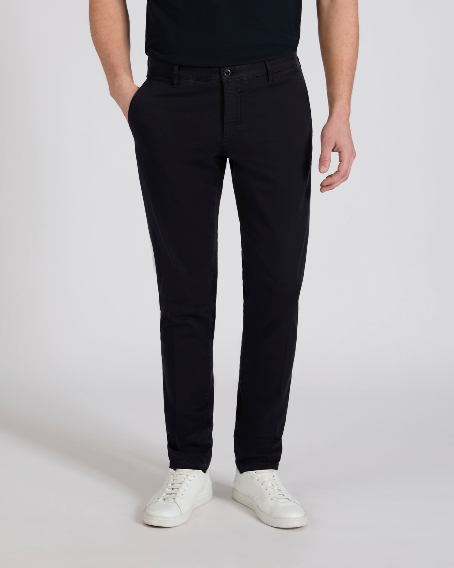 Slim fit organic cotton twill trousers