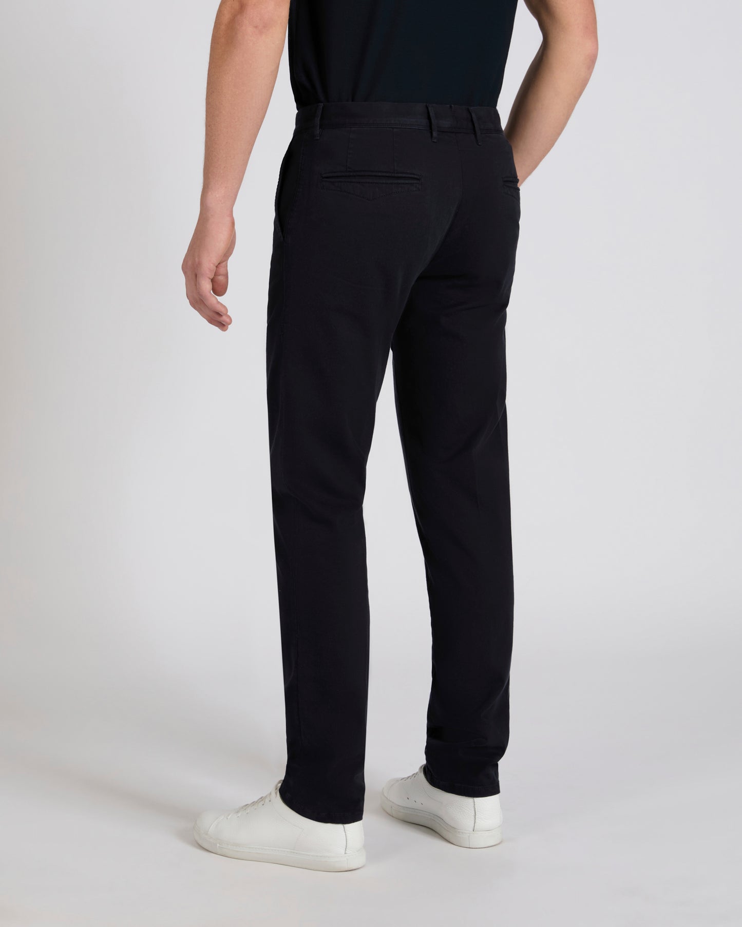 Slim fit organic cotton twill trousers