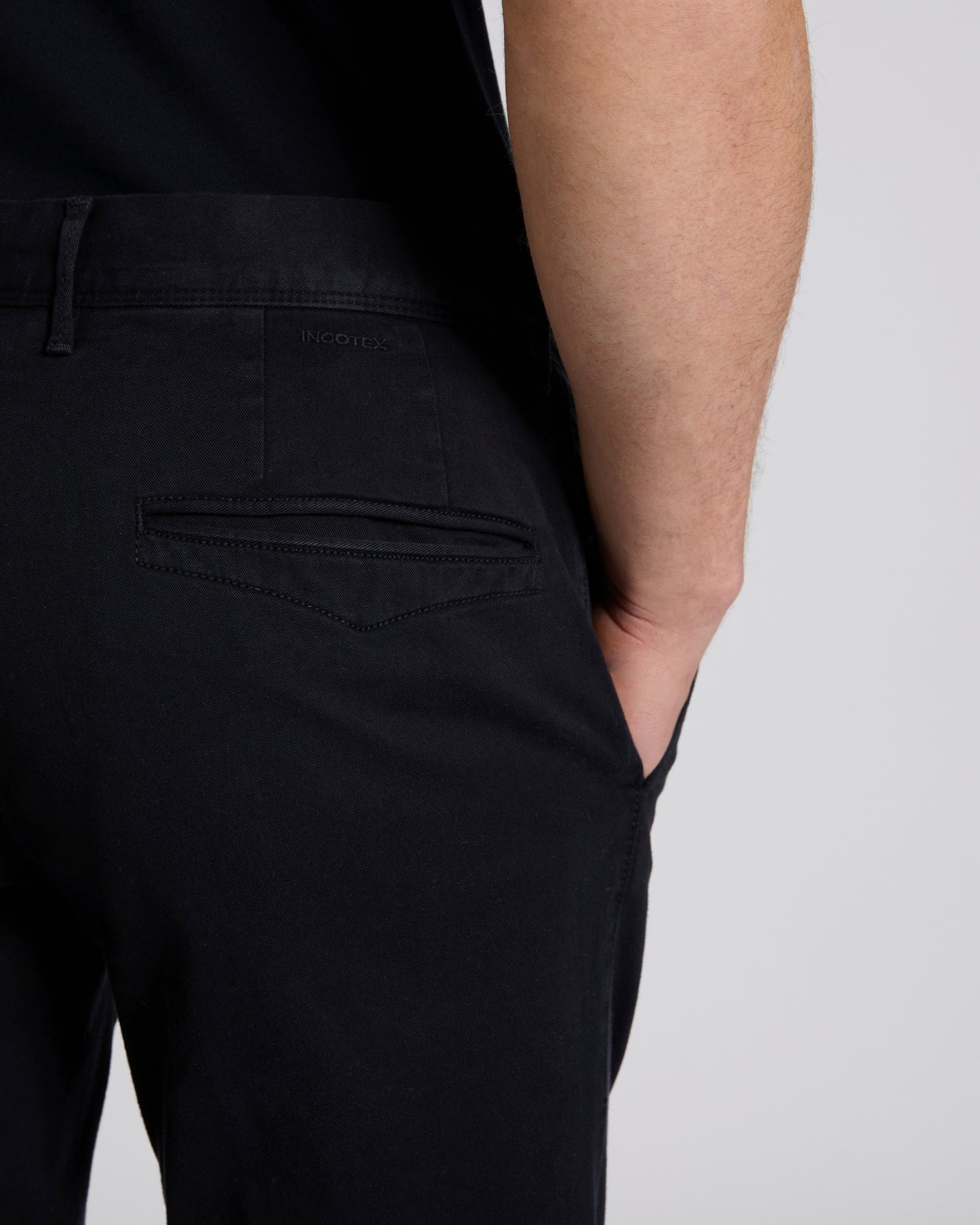 Slim fit organic cotton twill trousers