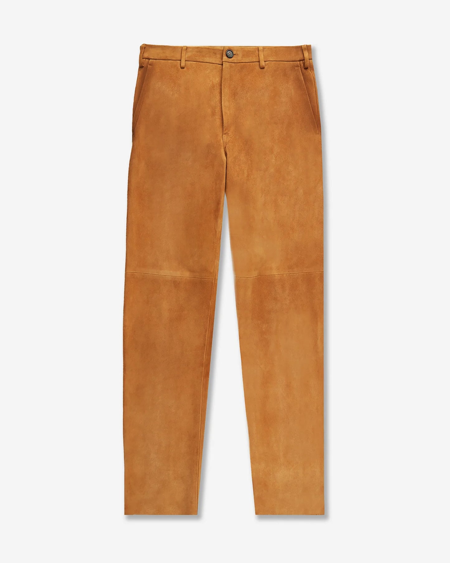 Pantalone straight fit in pelle suede