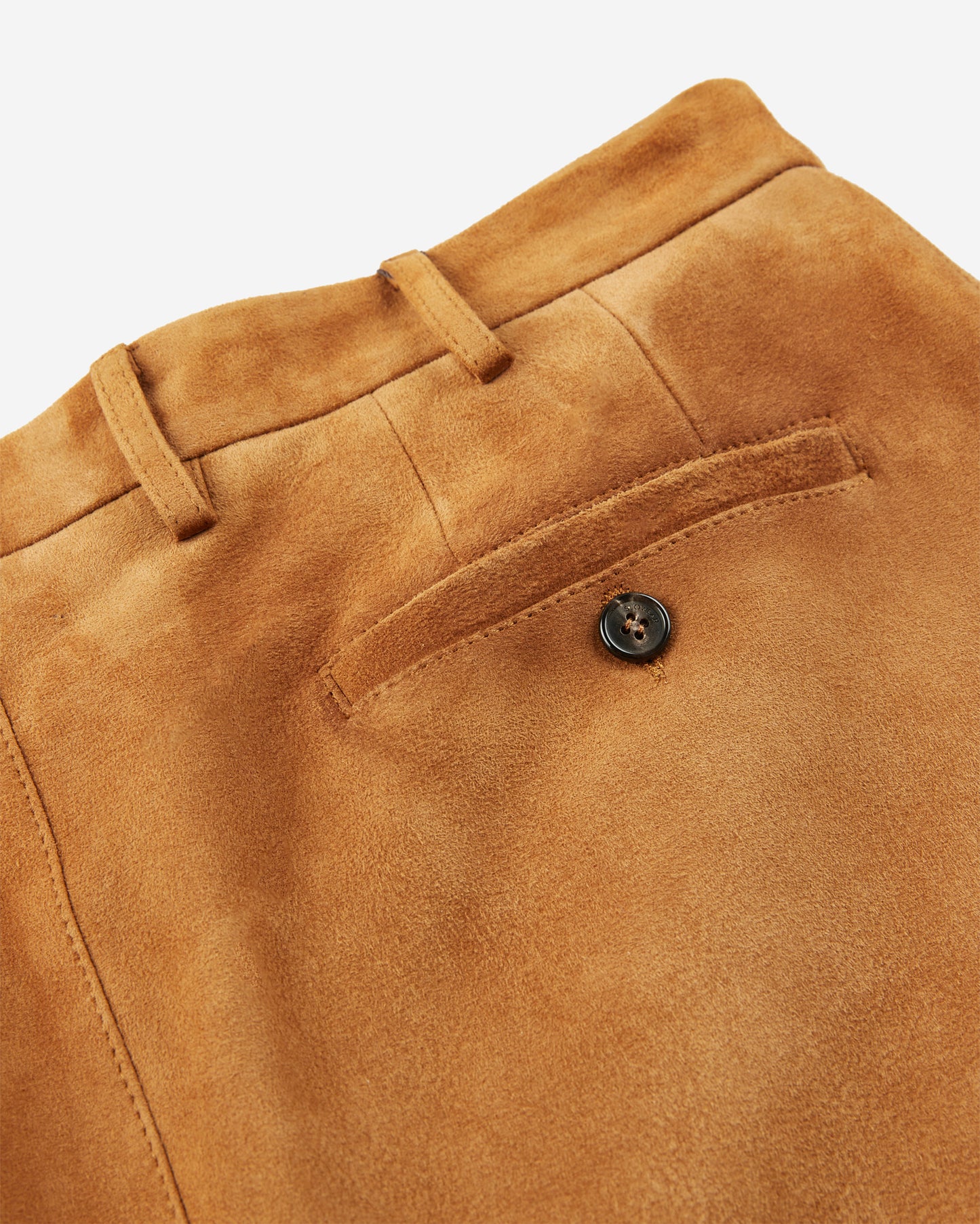 Pantalone straight fit in pelle suede