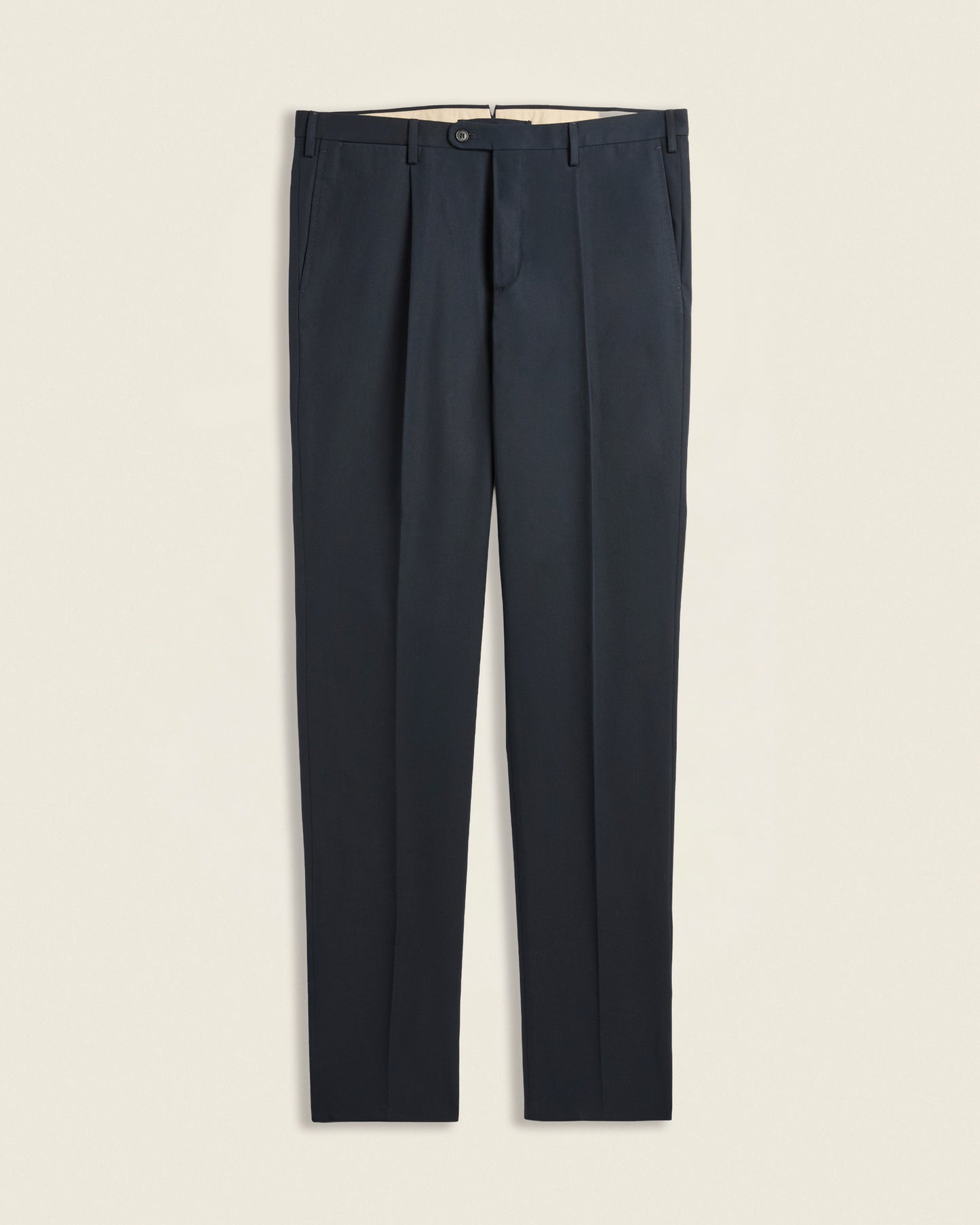 Regular-fit crepe cotton trousers
