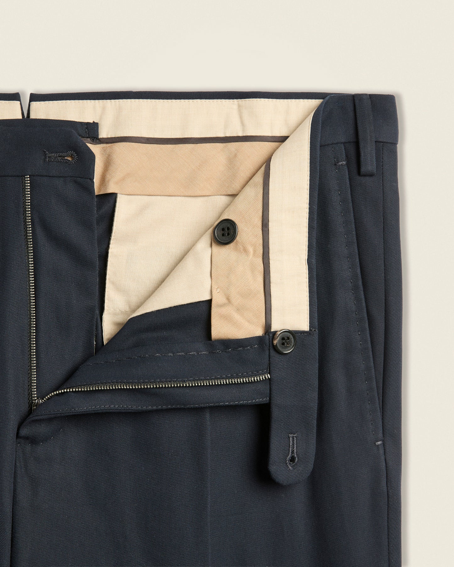 Regular-fit crepe cotton trousers