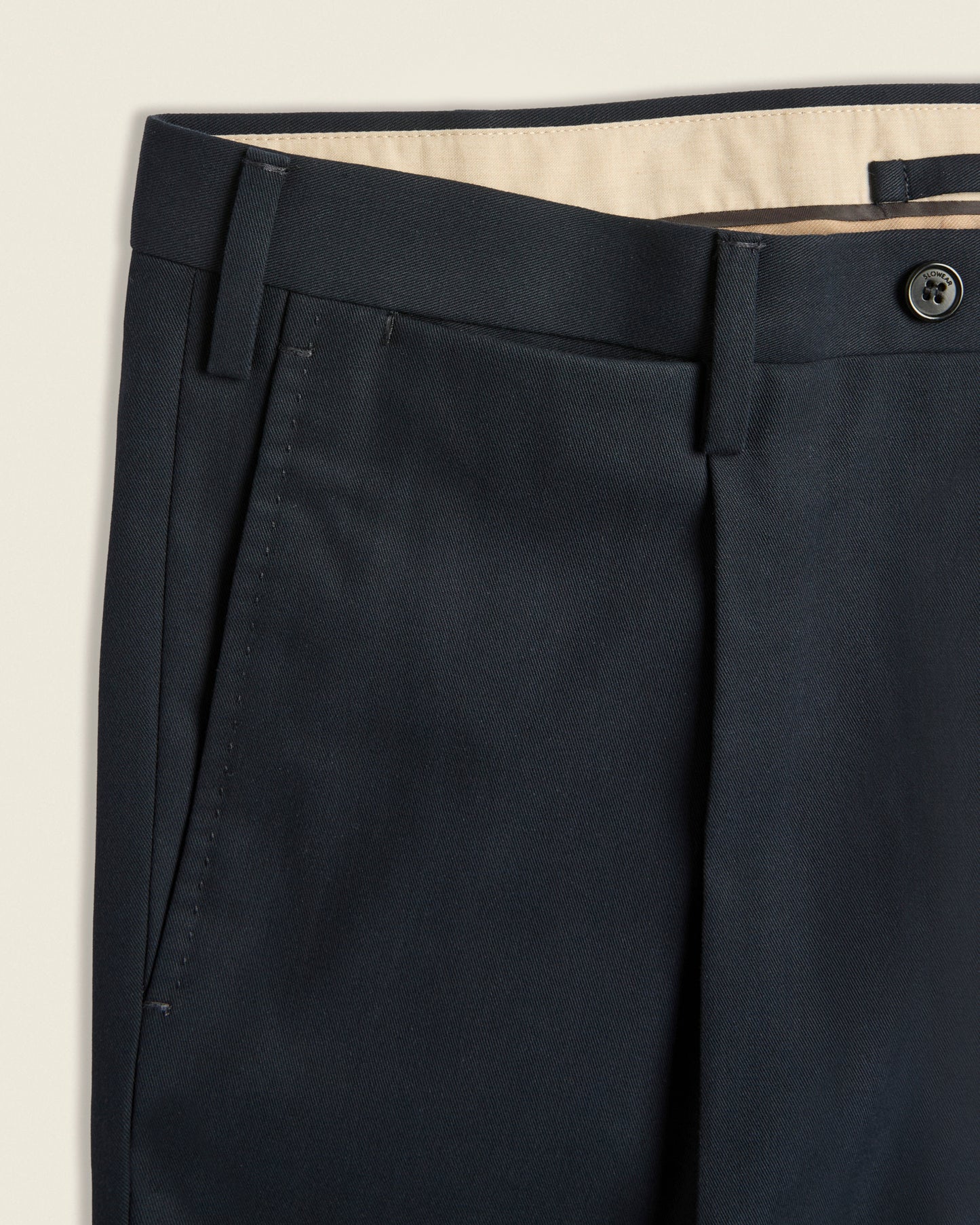 Regular-fit crepe cotton trousers