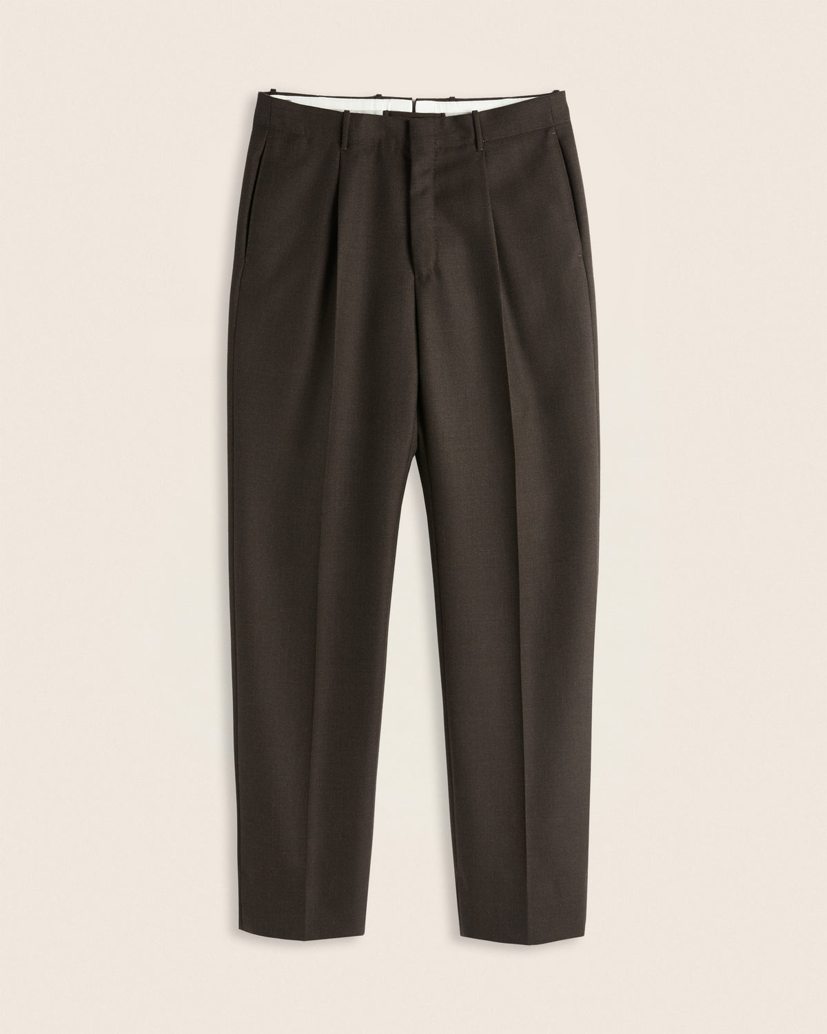 Pantalon coupe droite en laine 4 fils