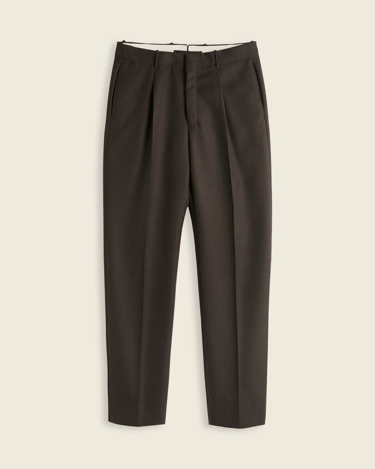 Pantalon coupe droite en laine 4 fils 