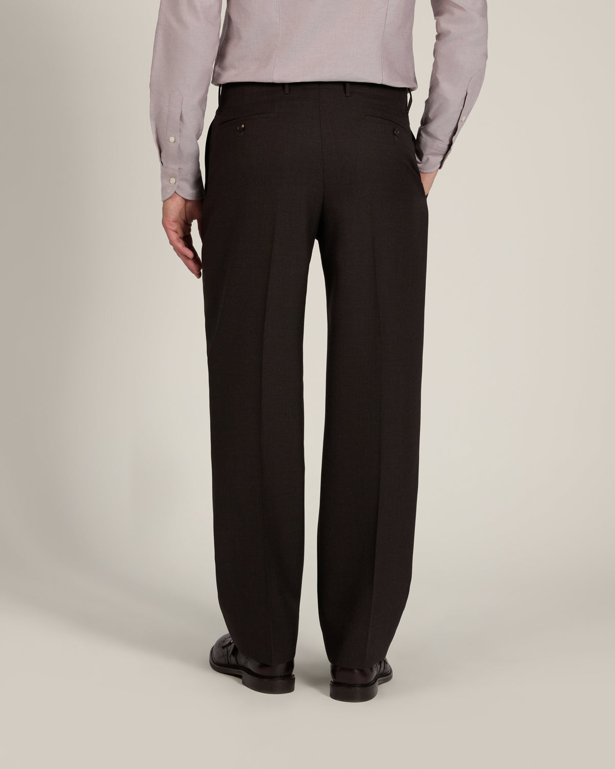 Pantalon coupe droite en laine 4 fils
