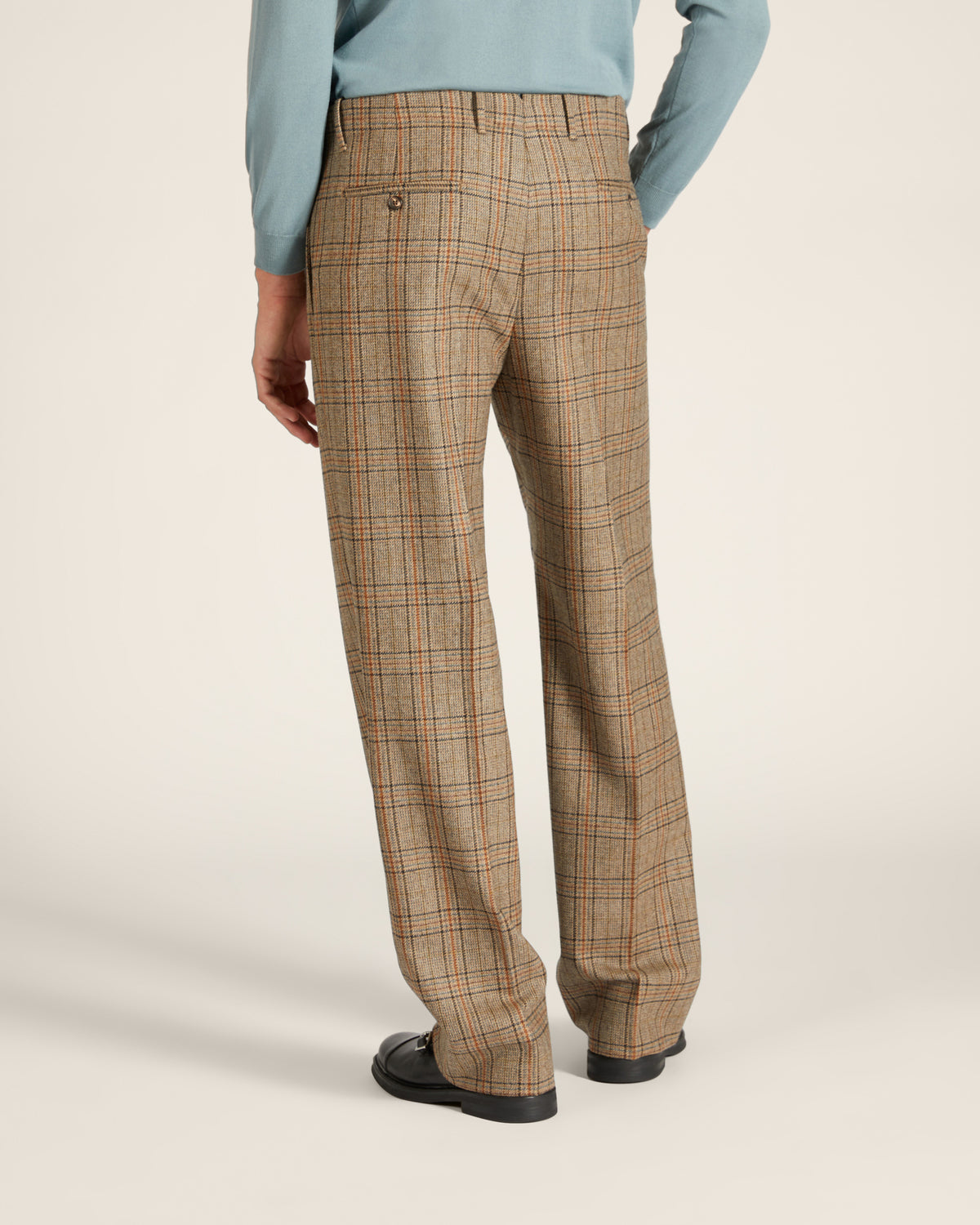 Pantalone straight fit in lana Shetland