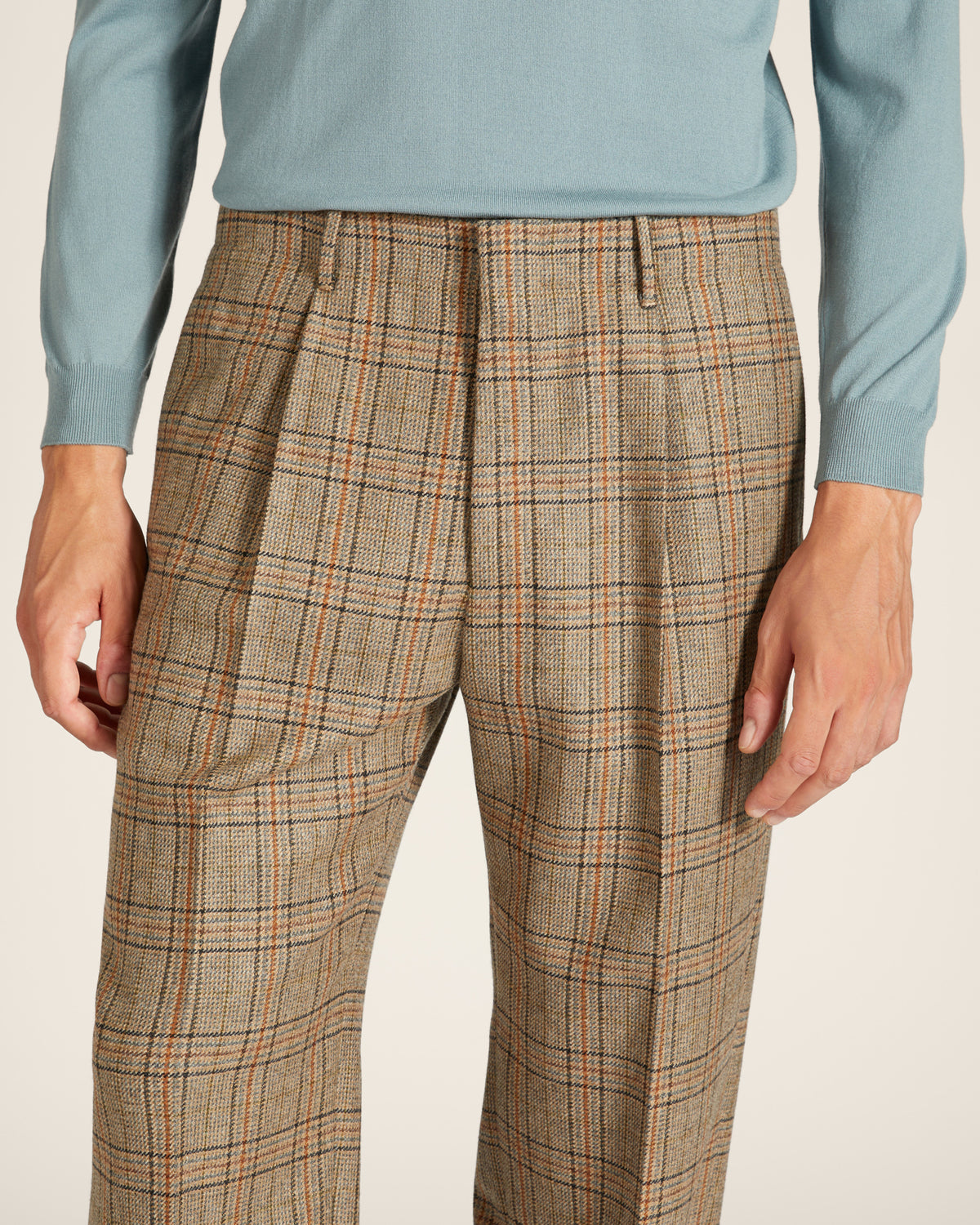 Pantalone straight fit in lana Shetland