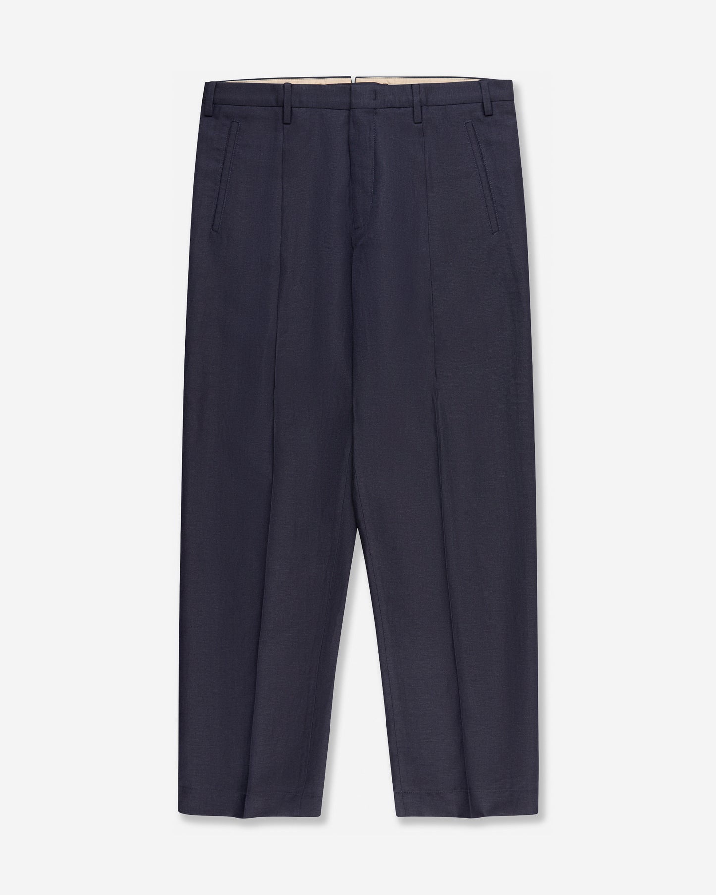 Seamless wool and linen trousers