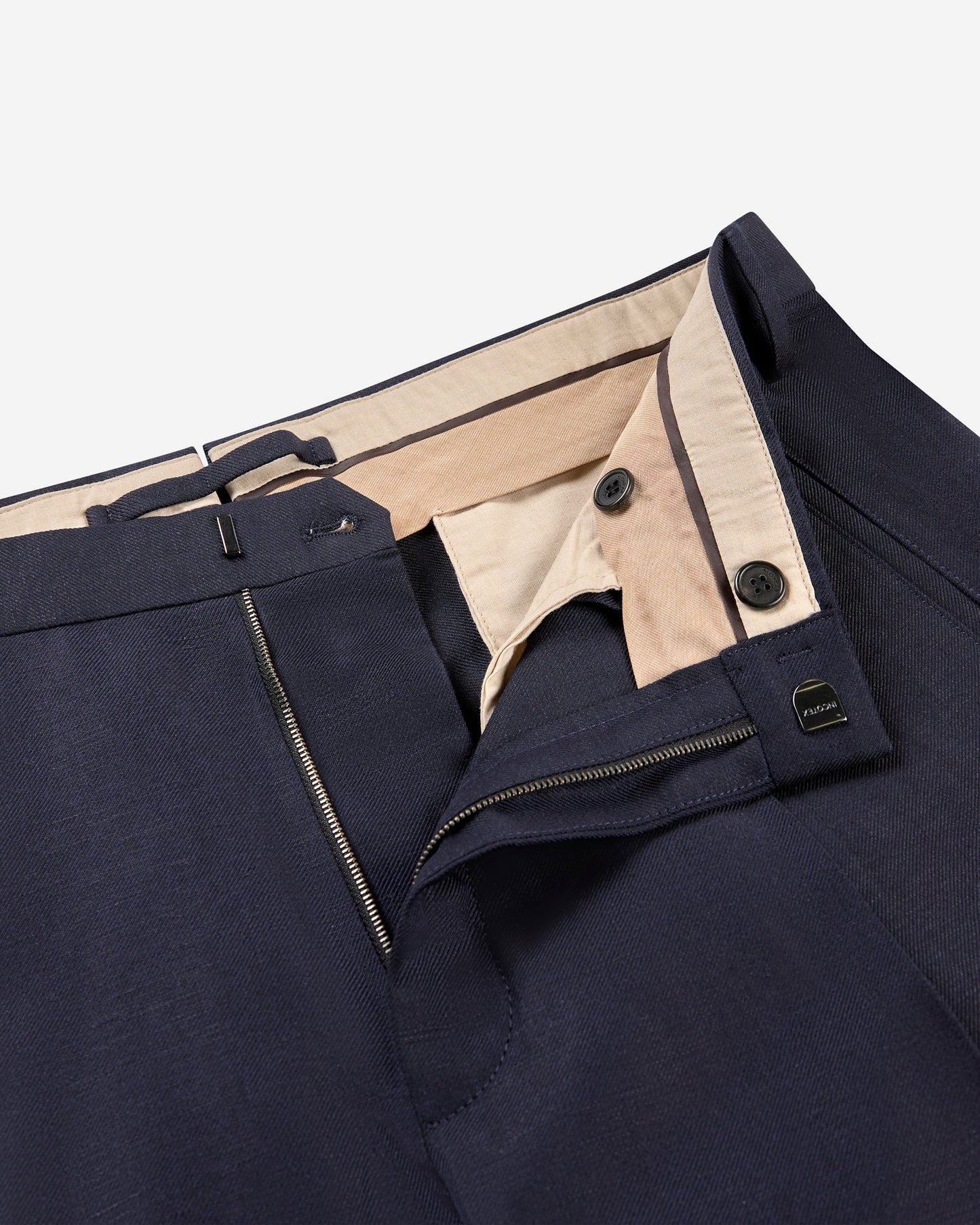 Seamless wool and linen trousers