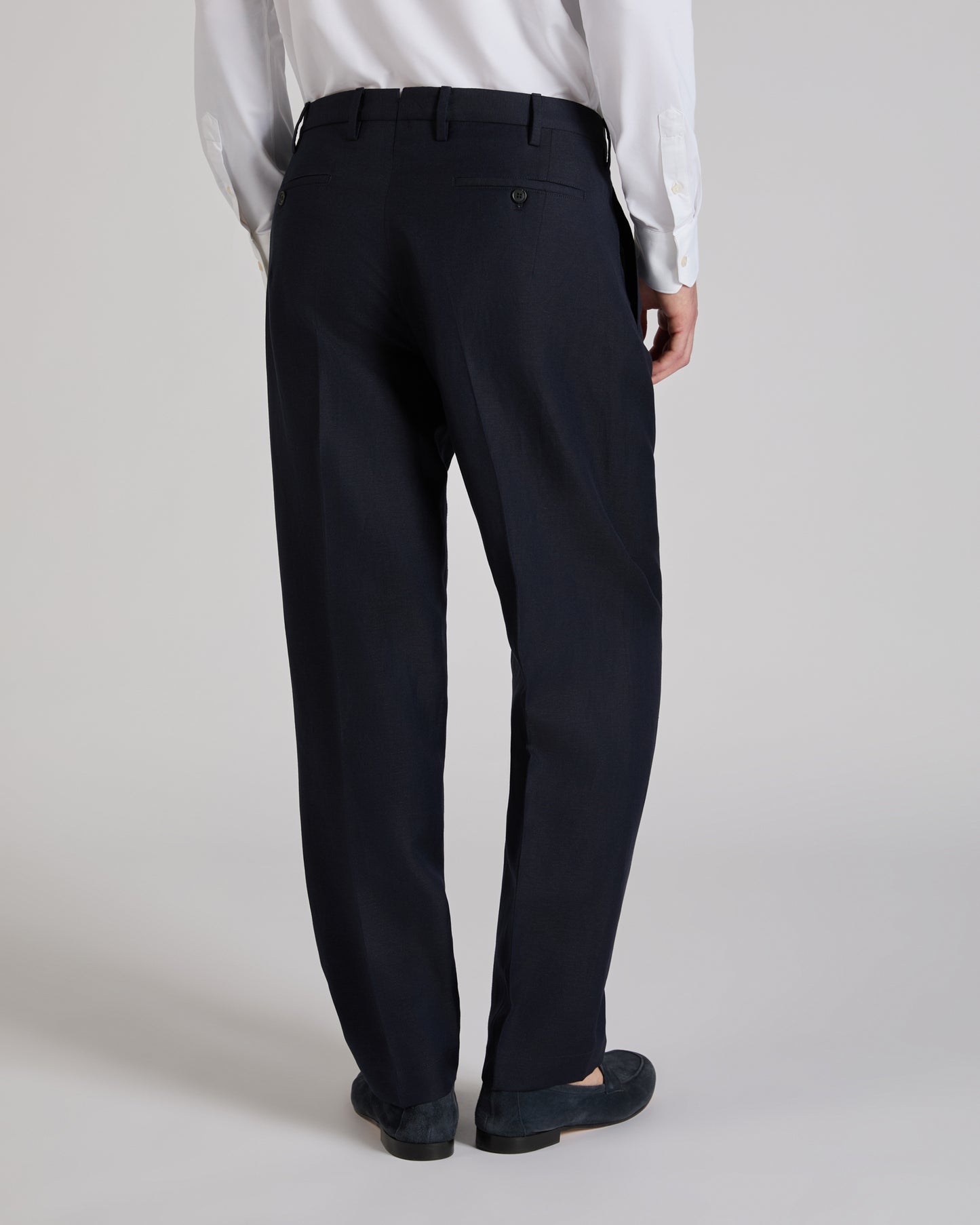 Seamless wool and linen trousers