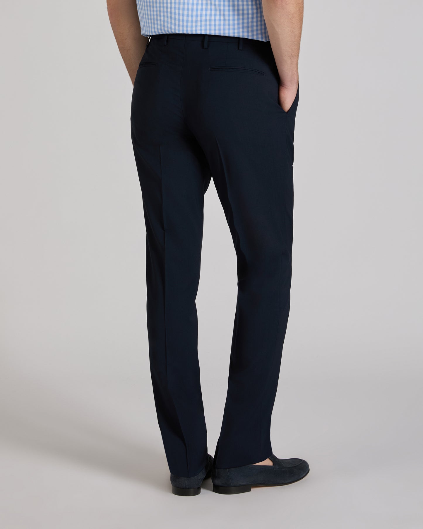 Slim fit tropical wool trousers