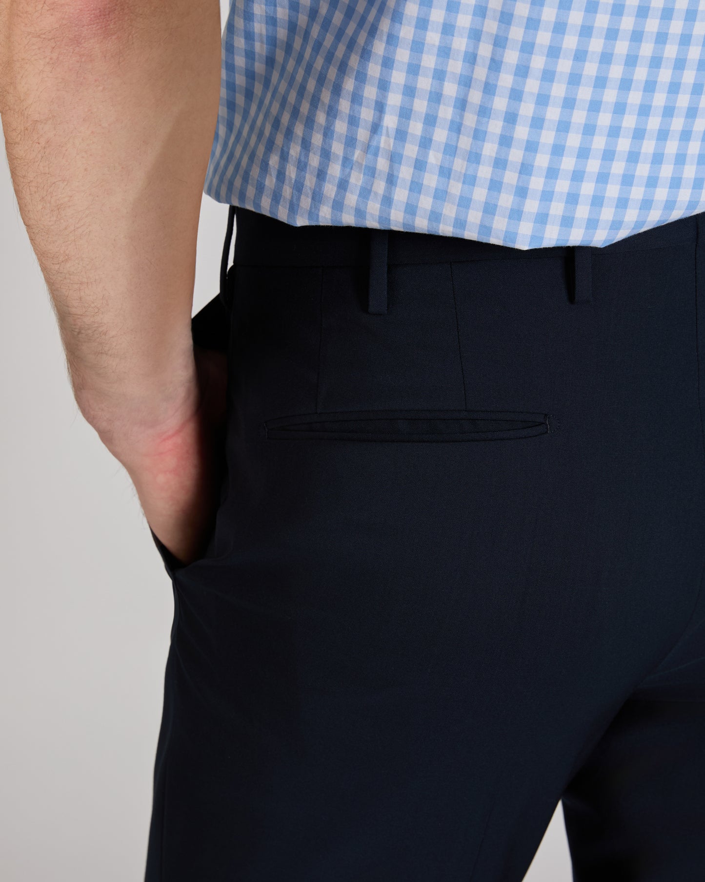 Slim fit tropical wool trousers